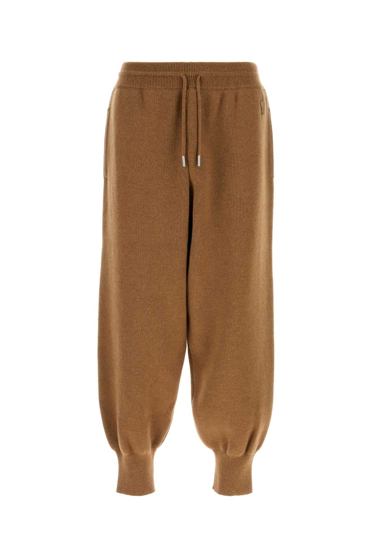 Ami Men Camel Wool Joggers AMI PARIS