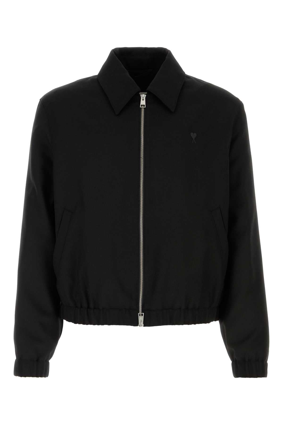 Ami Men Black Wool Bomber Jacket AMI PARIS