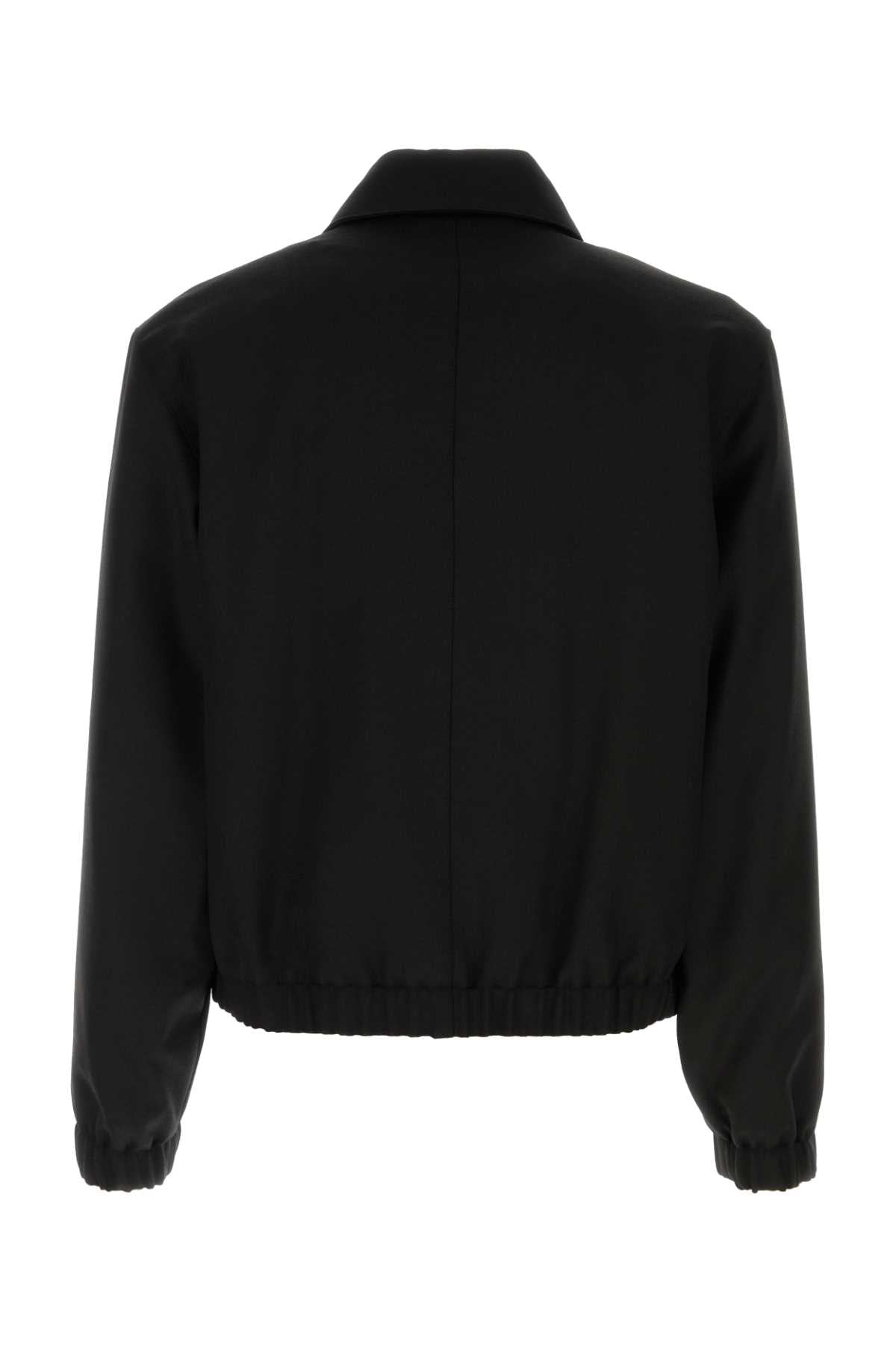 Ami Men Black Wool Bomber Jacket AMI PARIS