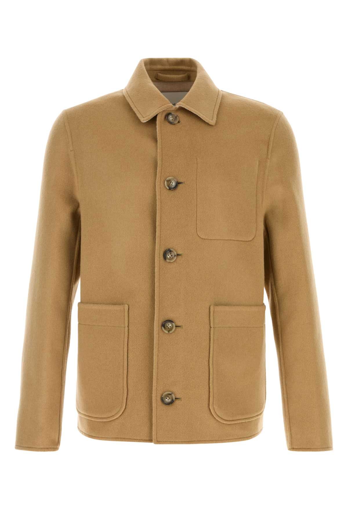 Ami Men Camel Wool Blend Overshirt AMI PARIS
