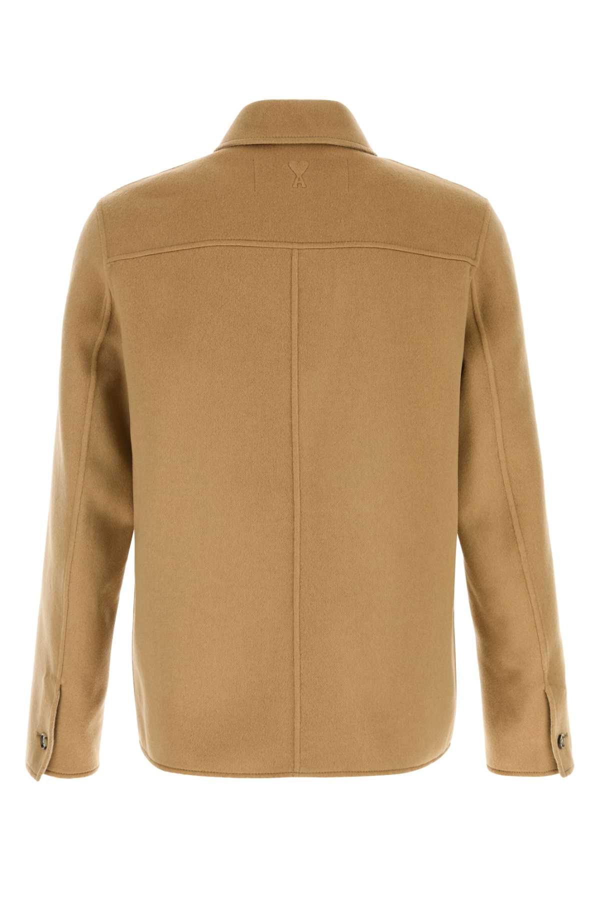 Ami Men Camel Wool Blend Overshirt AMI PARIS
