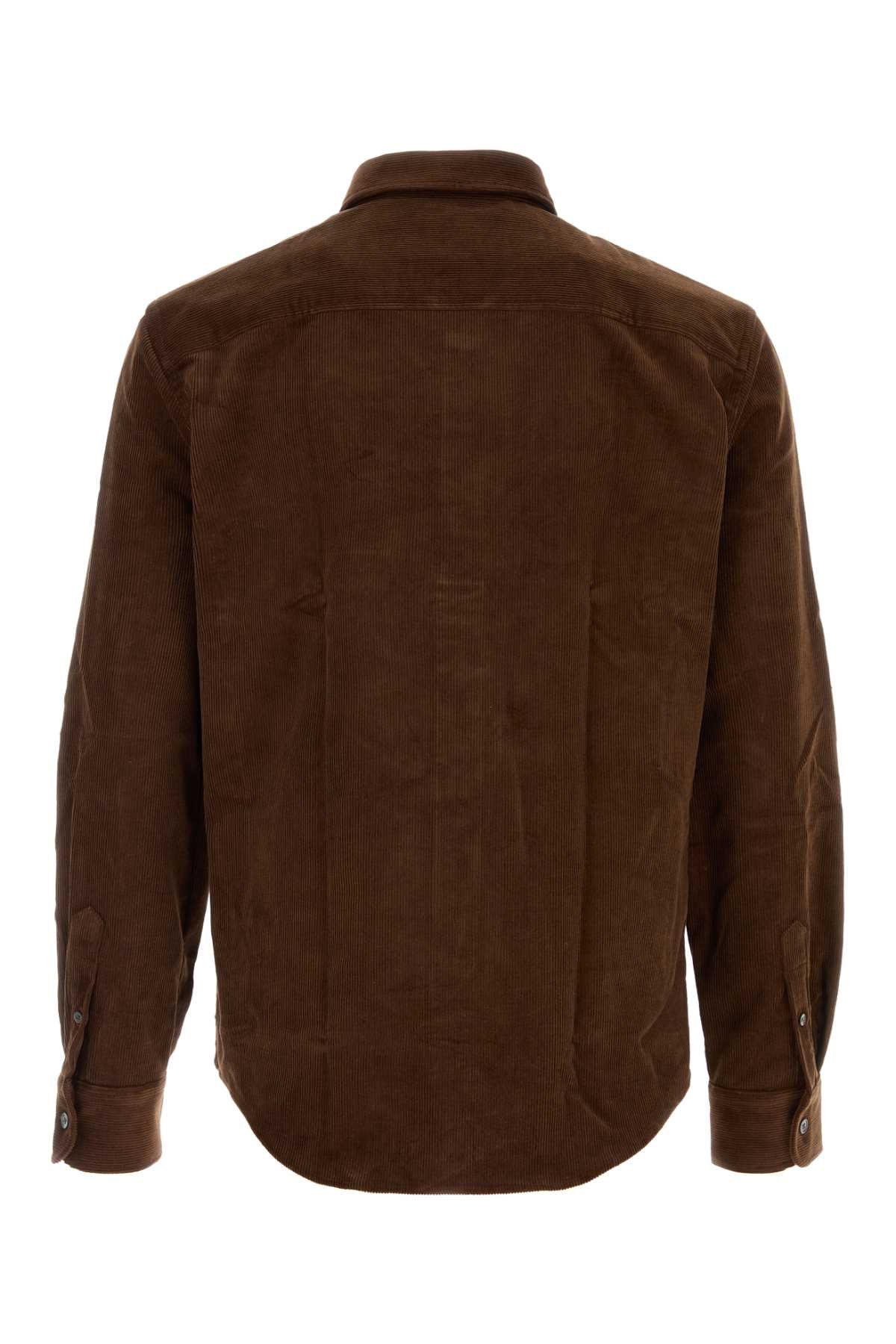 Ami Men Chocolate Corduroy Shirt AMI PARIS