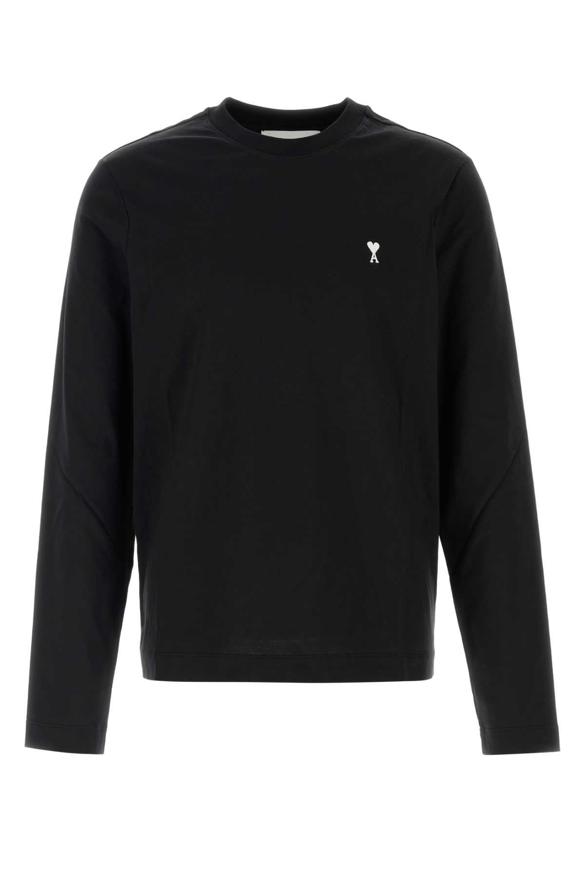 Ami Men Black Cotton T-Shirt AMI PARIS