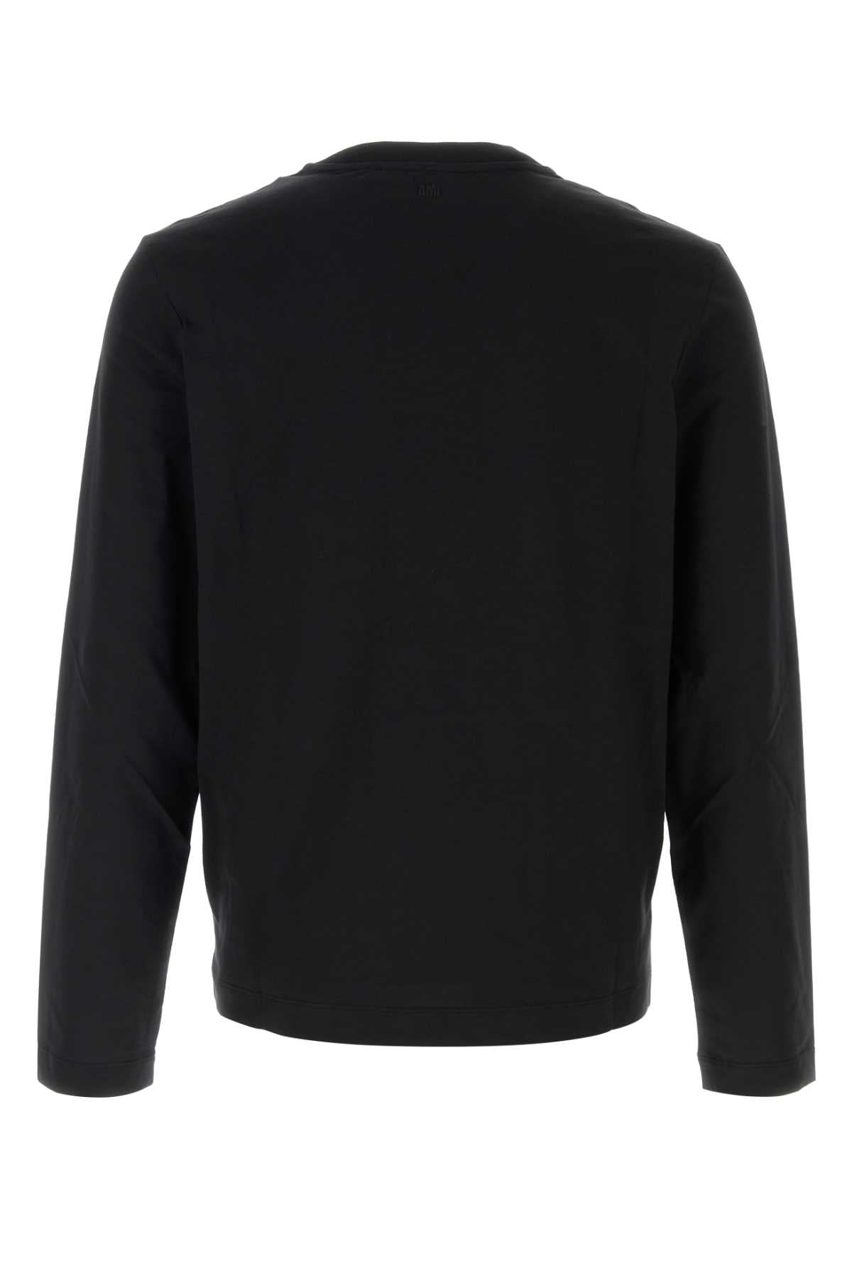 Ami Men Black Cotton T-Shirt AMI PARIS