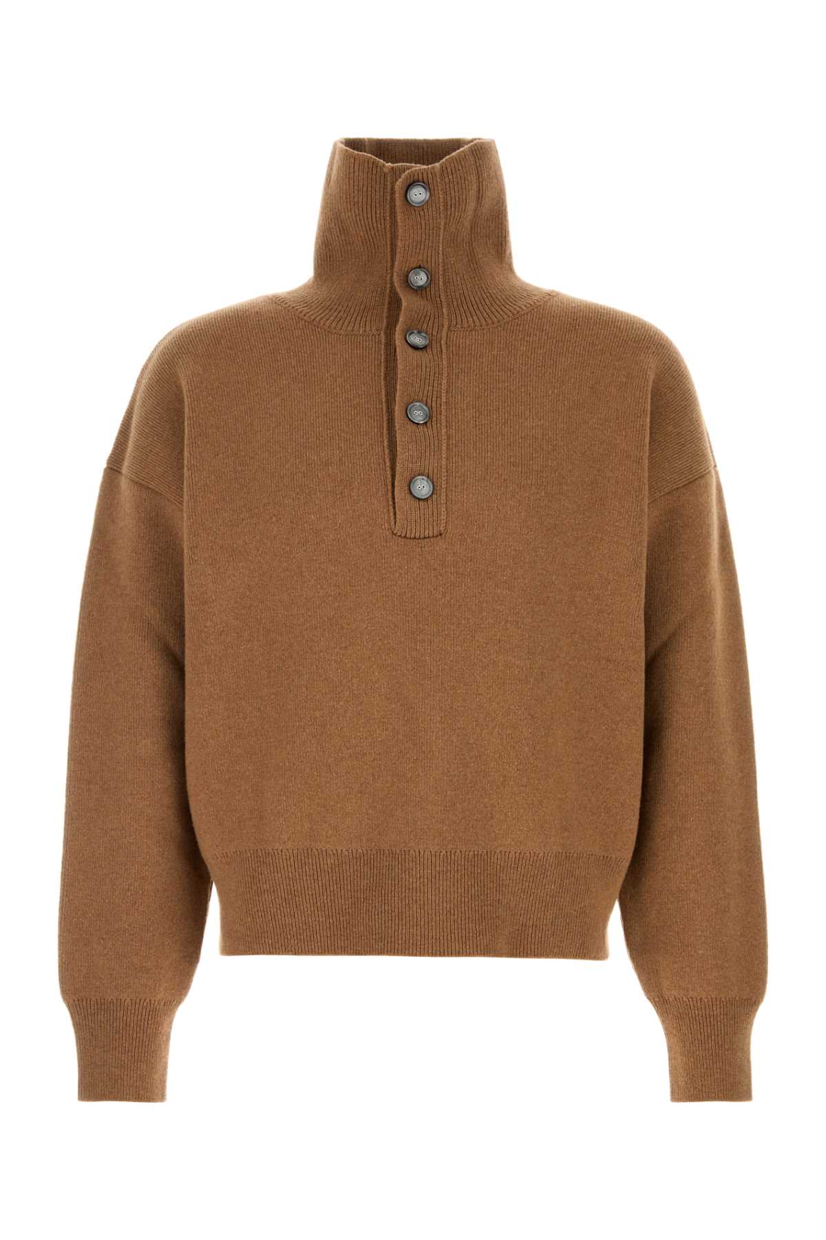 Ami Men Camel Wool Sweater AMI PARIS