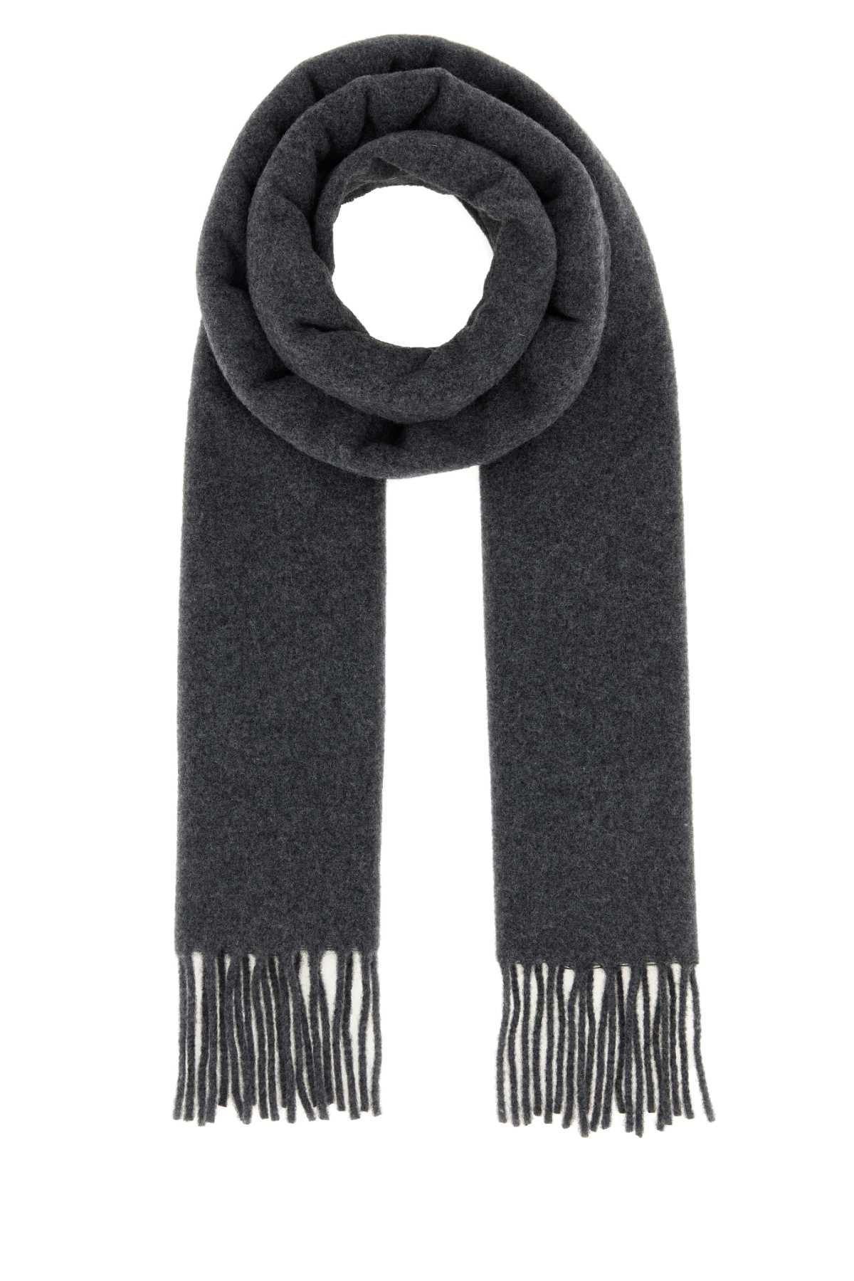 Ami Men Dark Grey Wool Scarf AMI PARIS