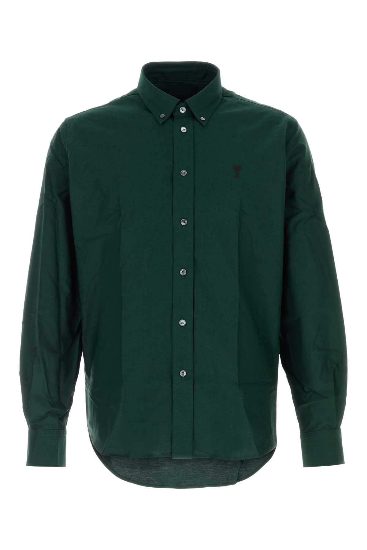 Ami Men Bottle Green Oxford Shirt AMI PARIS
