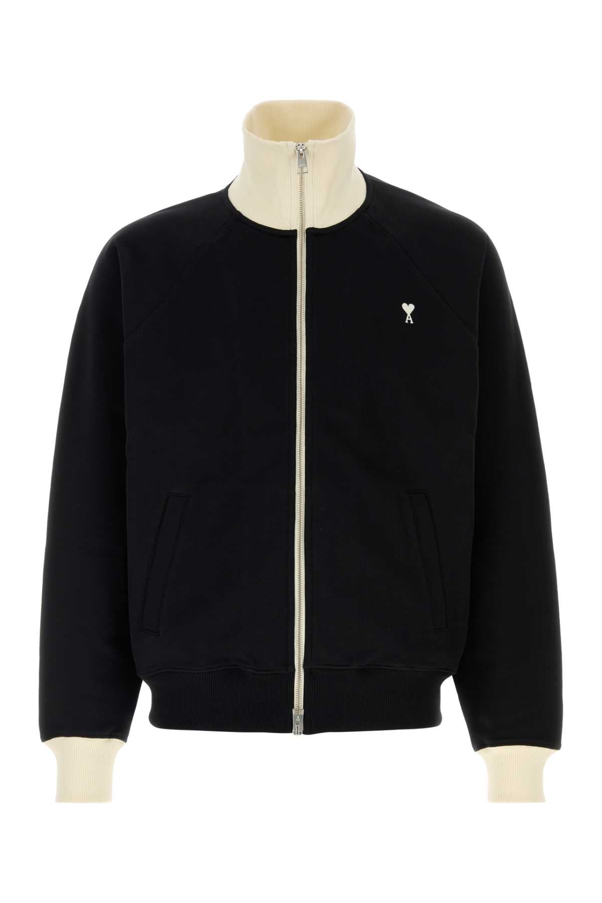 Ami Men Black Cotton Sweatshirt AMI PARIS