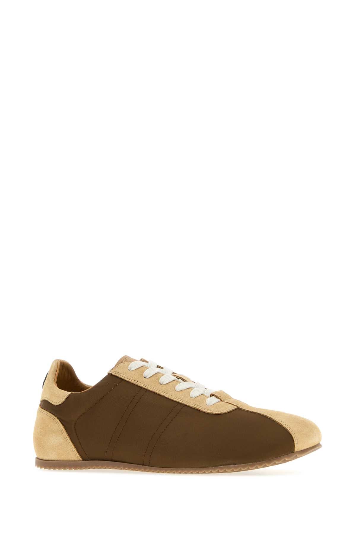 Ami Men Two-Tone Suede And Fabric Sneakers AMI PARIS