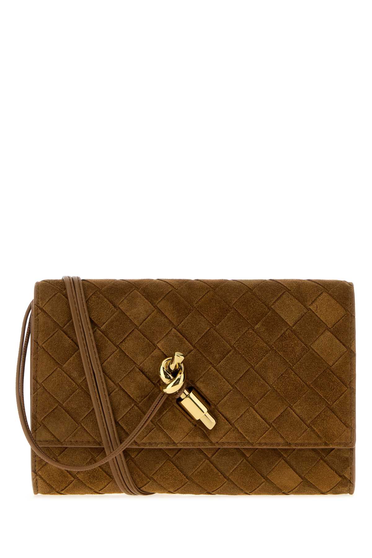 Bottega Veneta Women Camel Suede Clutch BOTTEGA VENETA