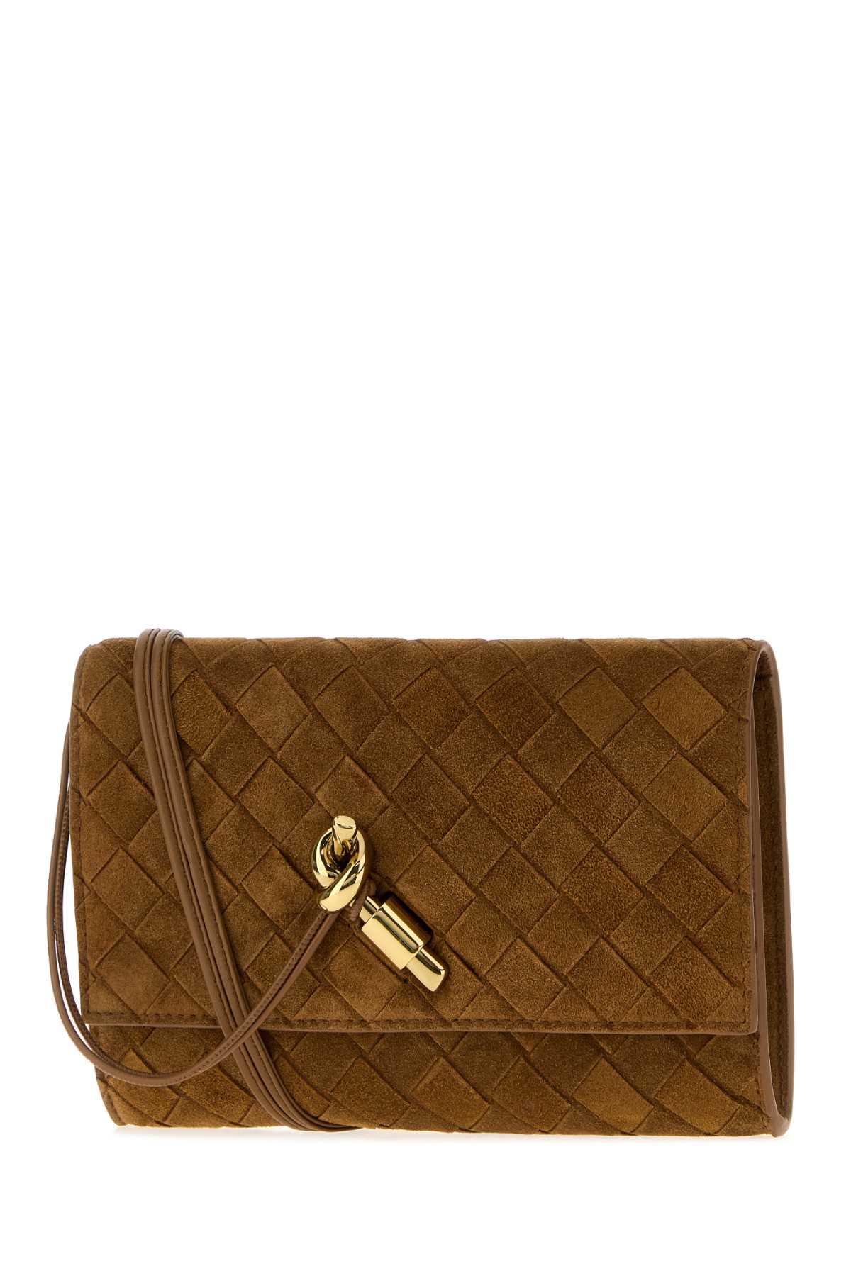 Bottega Veneta Women Camel Suede Clutch BOTTEGA VENETA