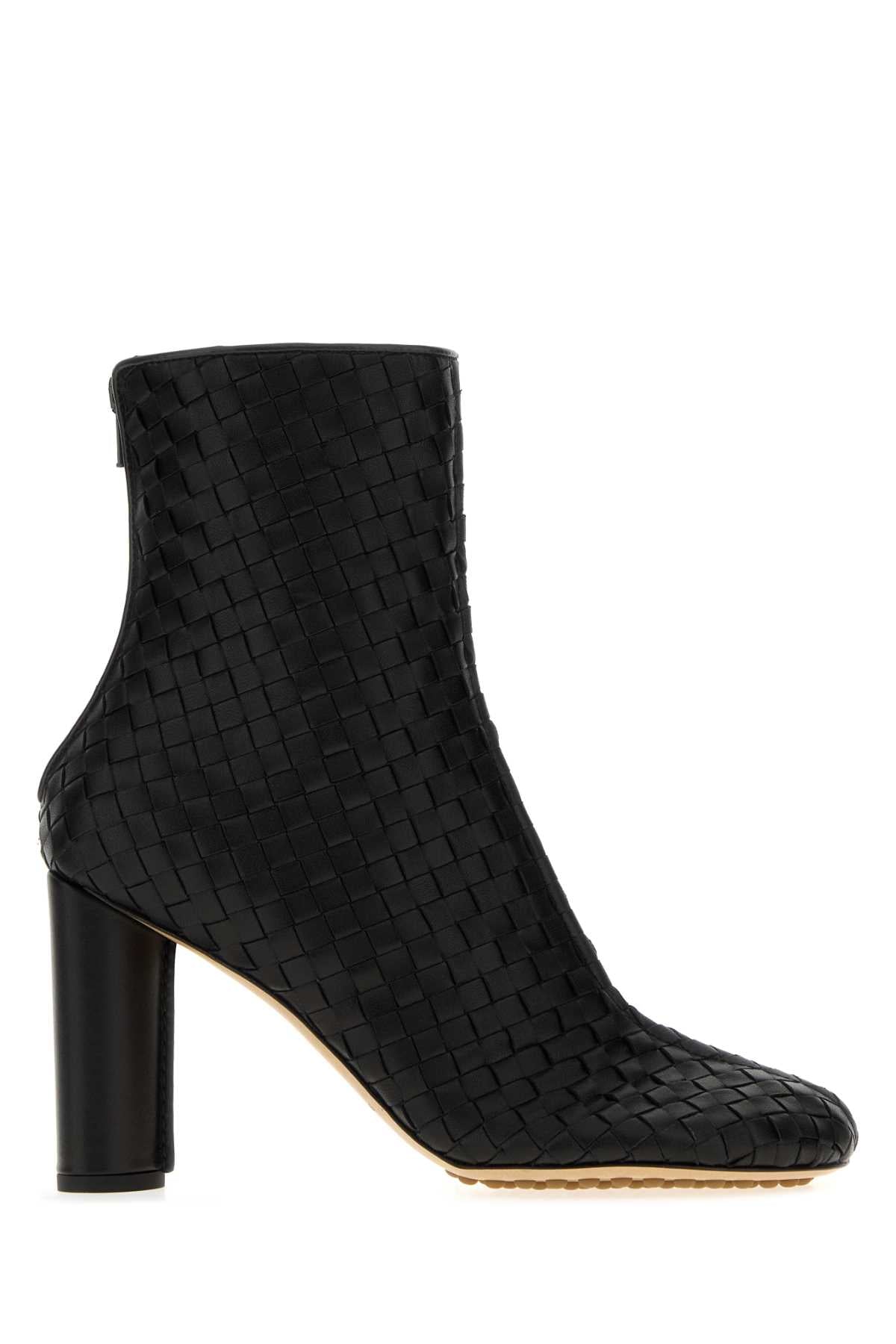 Bottega Veneta Women Black Leather Cherry Ankle Boots BOTTEGA VENETA
