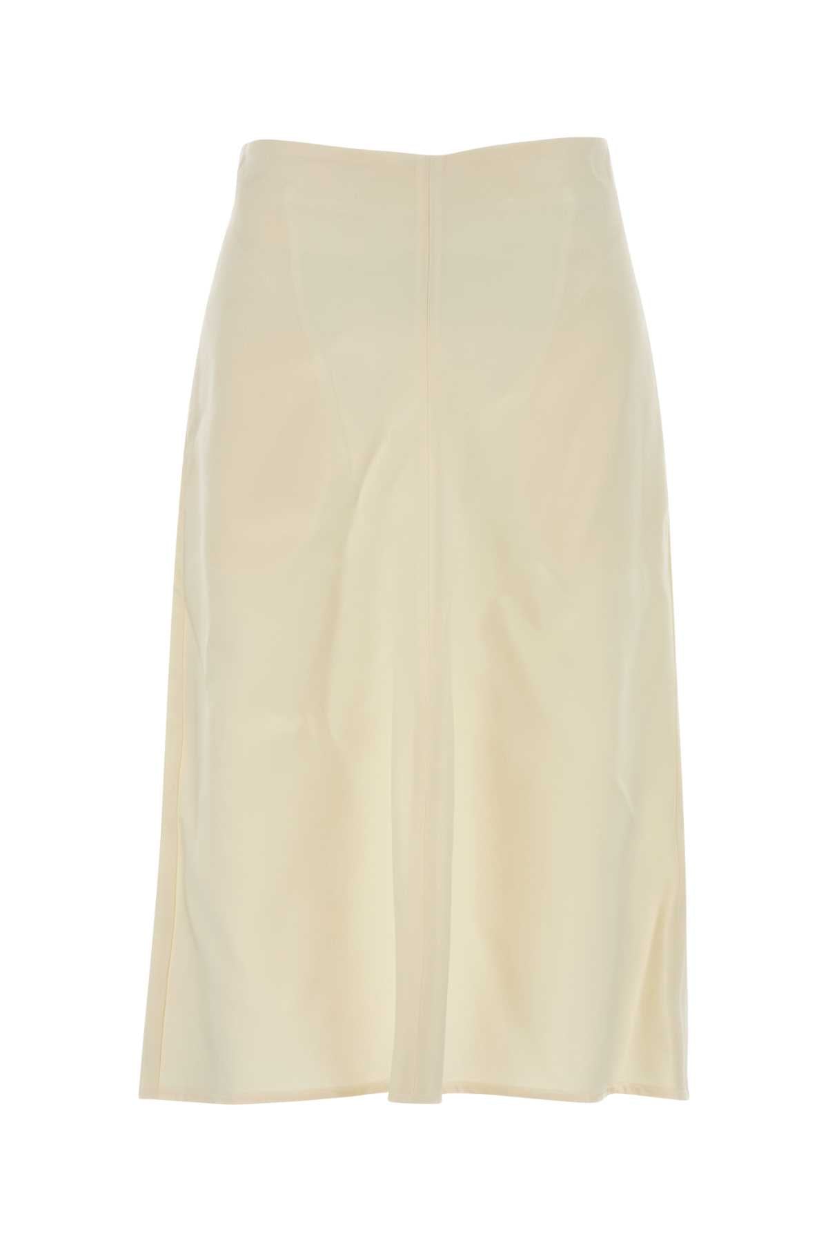 Bottega Veneta Women Cream Satin Skirt BOTTEGA VENETA