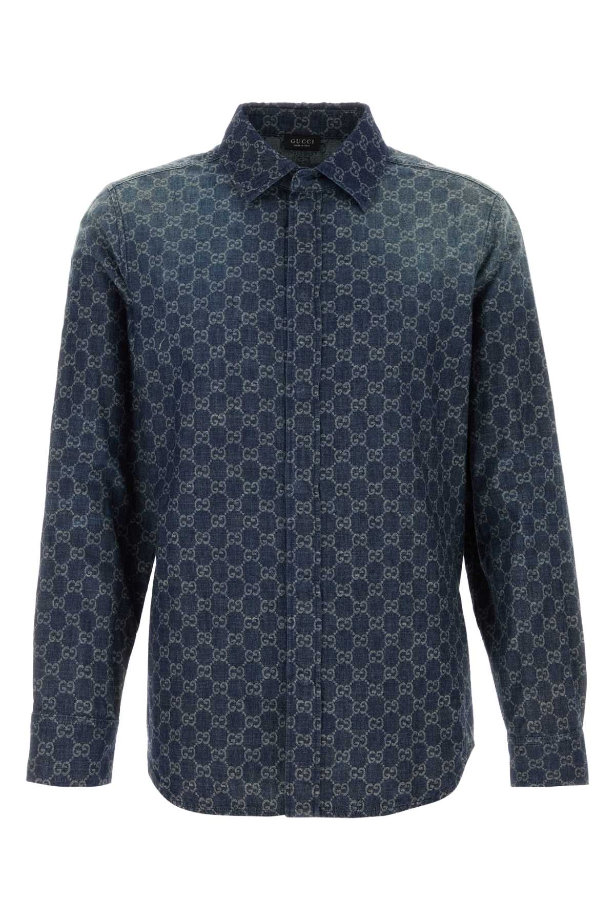 Gucci Men Printed Chambray Shirt GUCCI