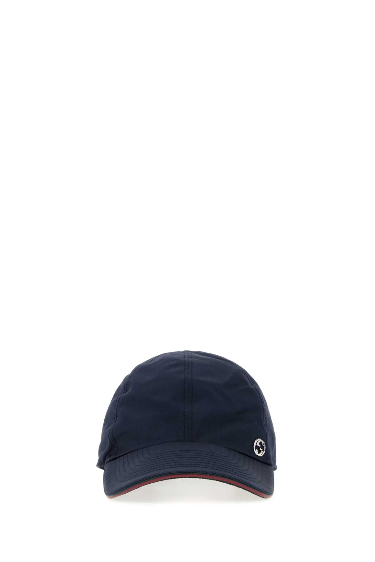 Gucci Men Navy Blue Cotton Blend Baseball Cap GUCCI