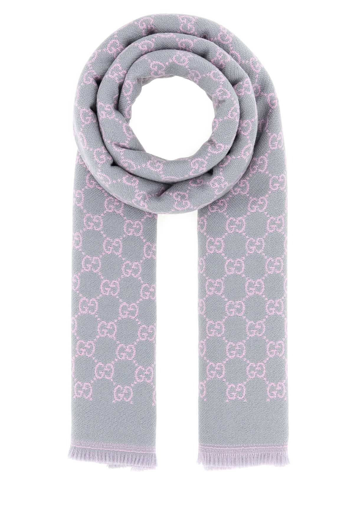 Gucci Women Embroidered Wool Blend Scarf GUCCI