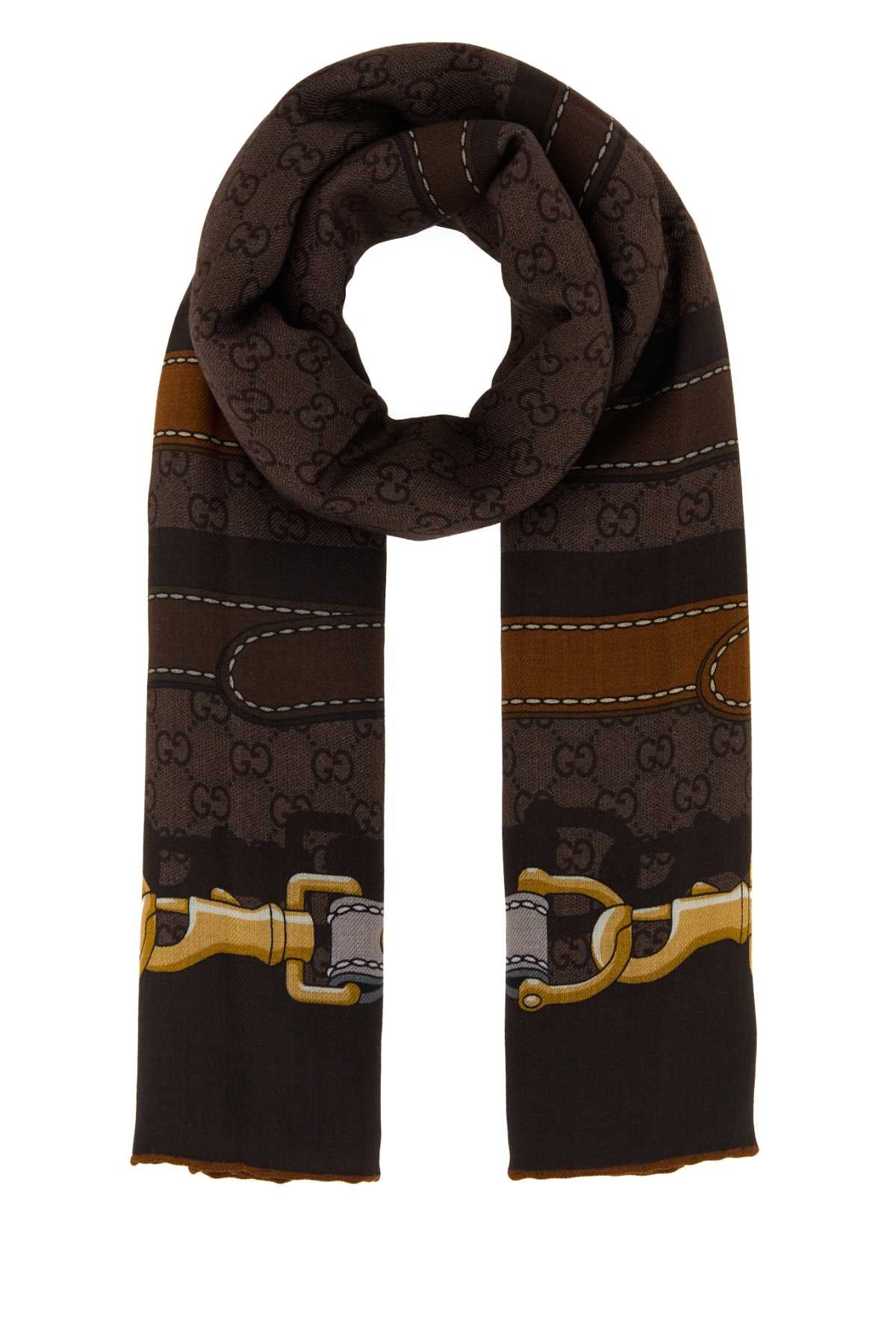 Gucci Women Printed Wool Blend Scarf GUCCI