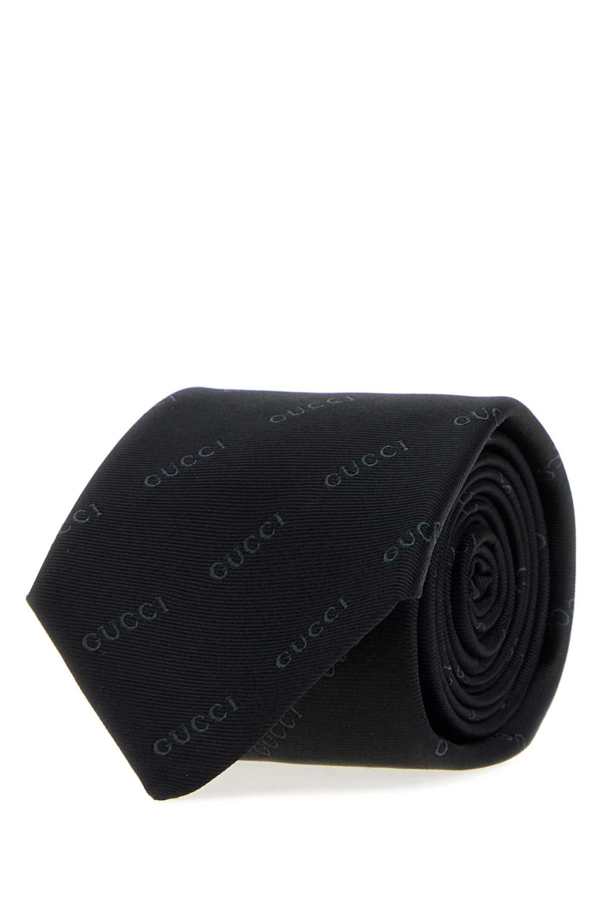 Gucci Men Black Silk Tie GUCCI