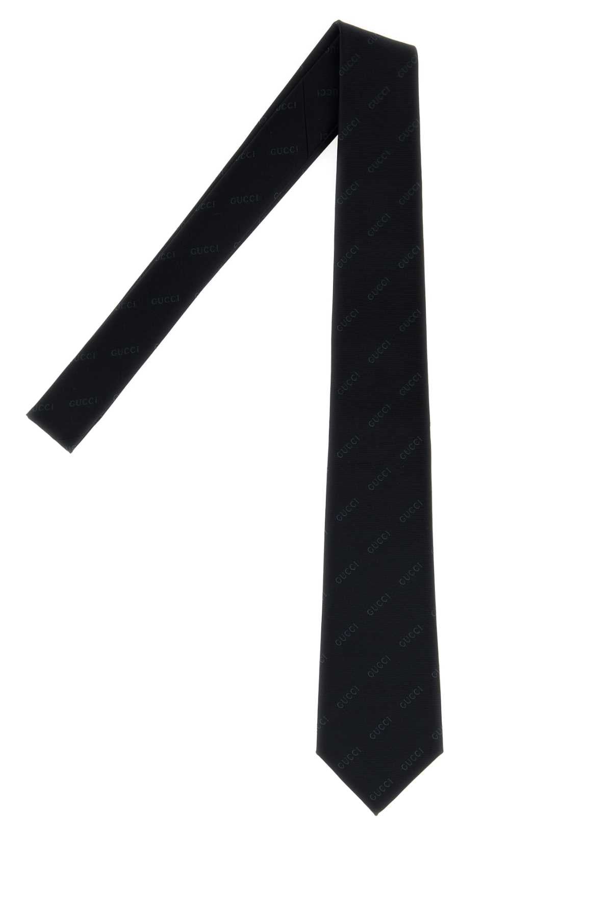 Gucci Men Black Silk Tie GUCCI