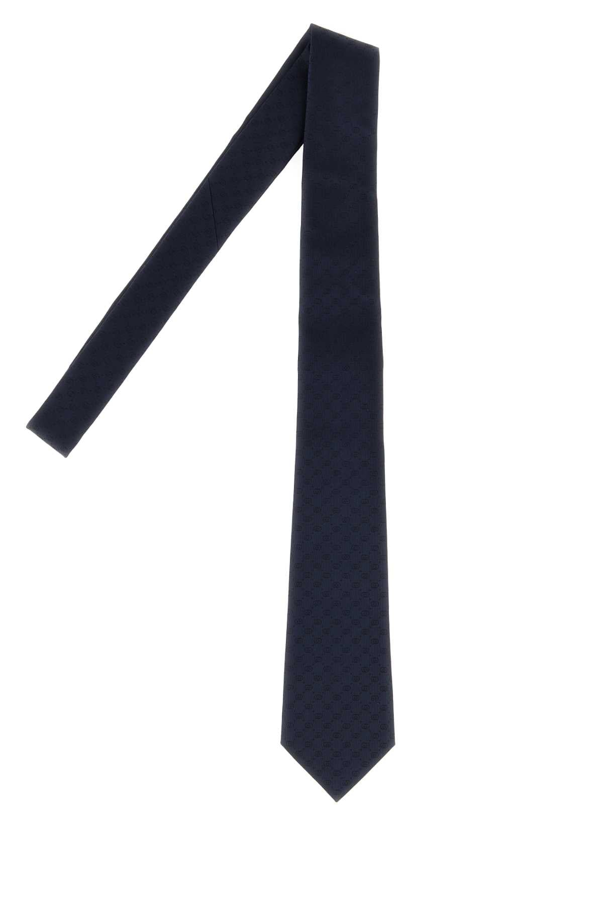 Gucci Men Navy Blue Silk Tie GUCCI