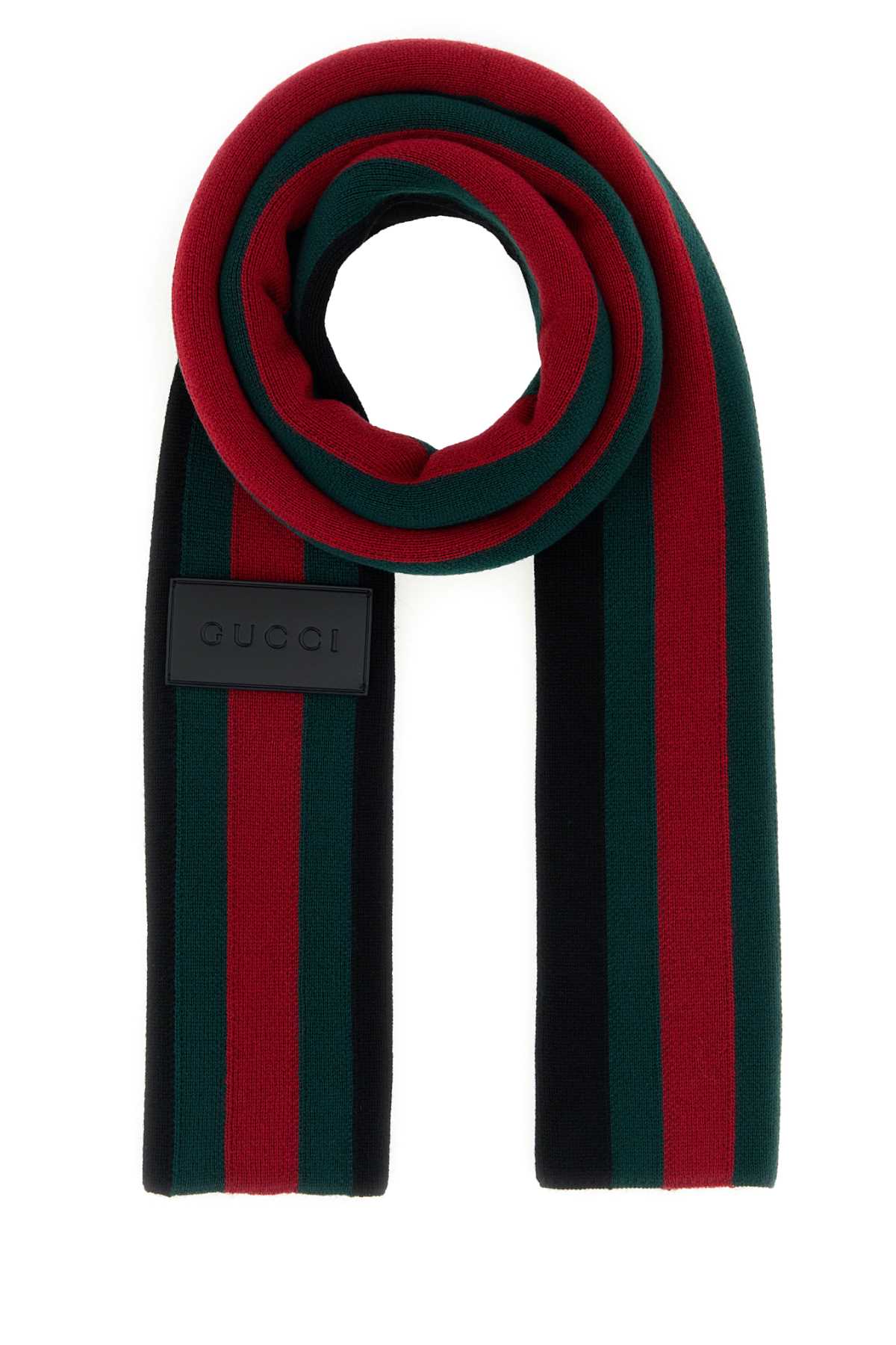 Gucci Men Black Wool Scarf GUCCI