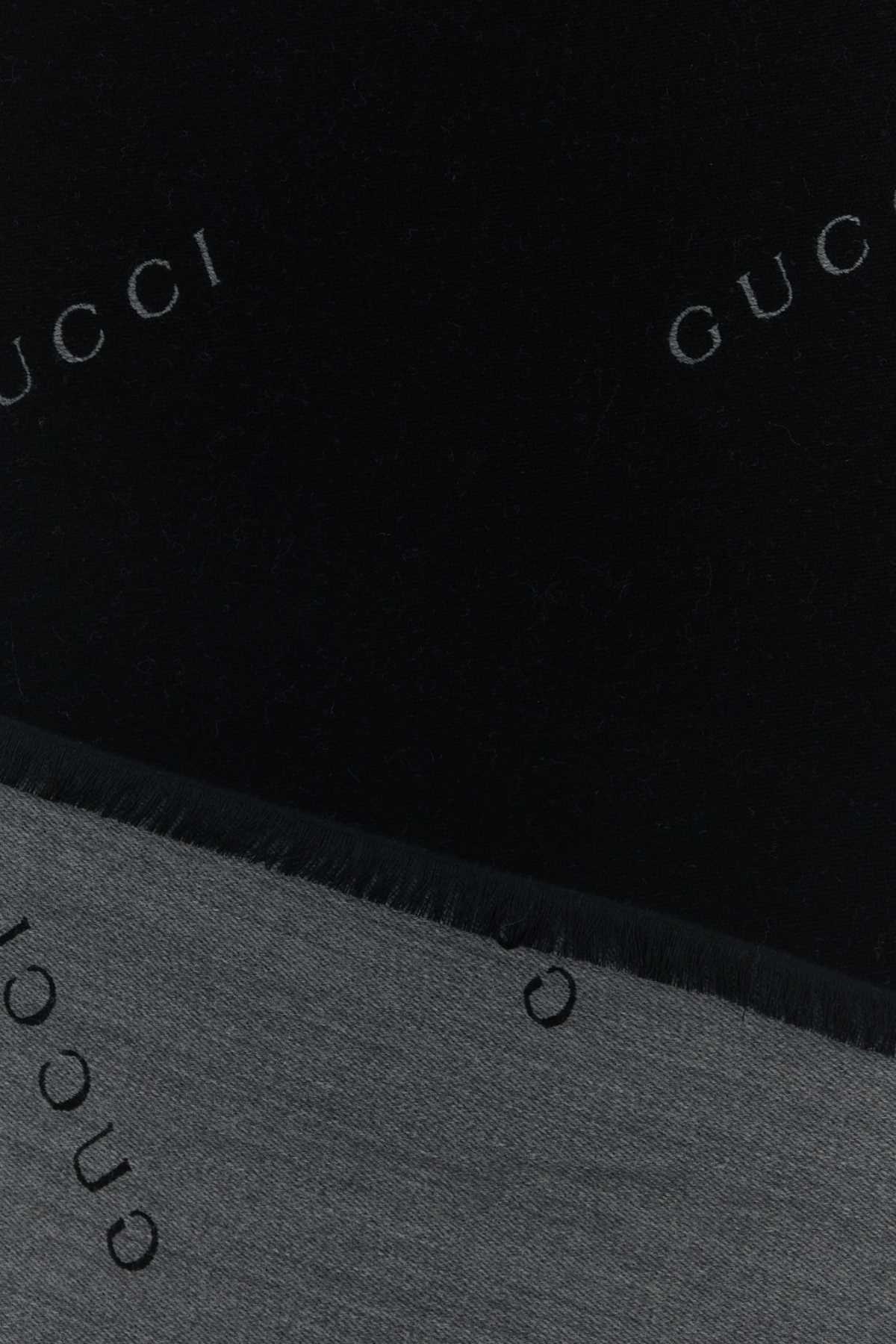 Gucci Men Embroidered Wool Blend Scarf GUCCI