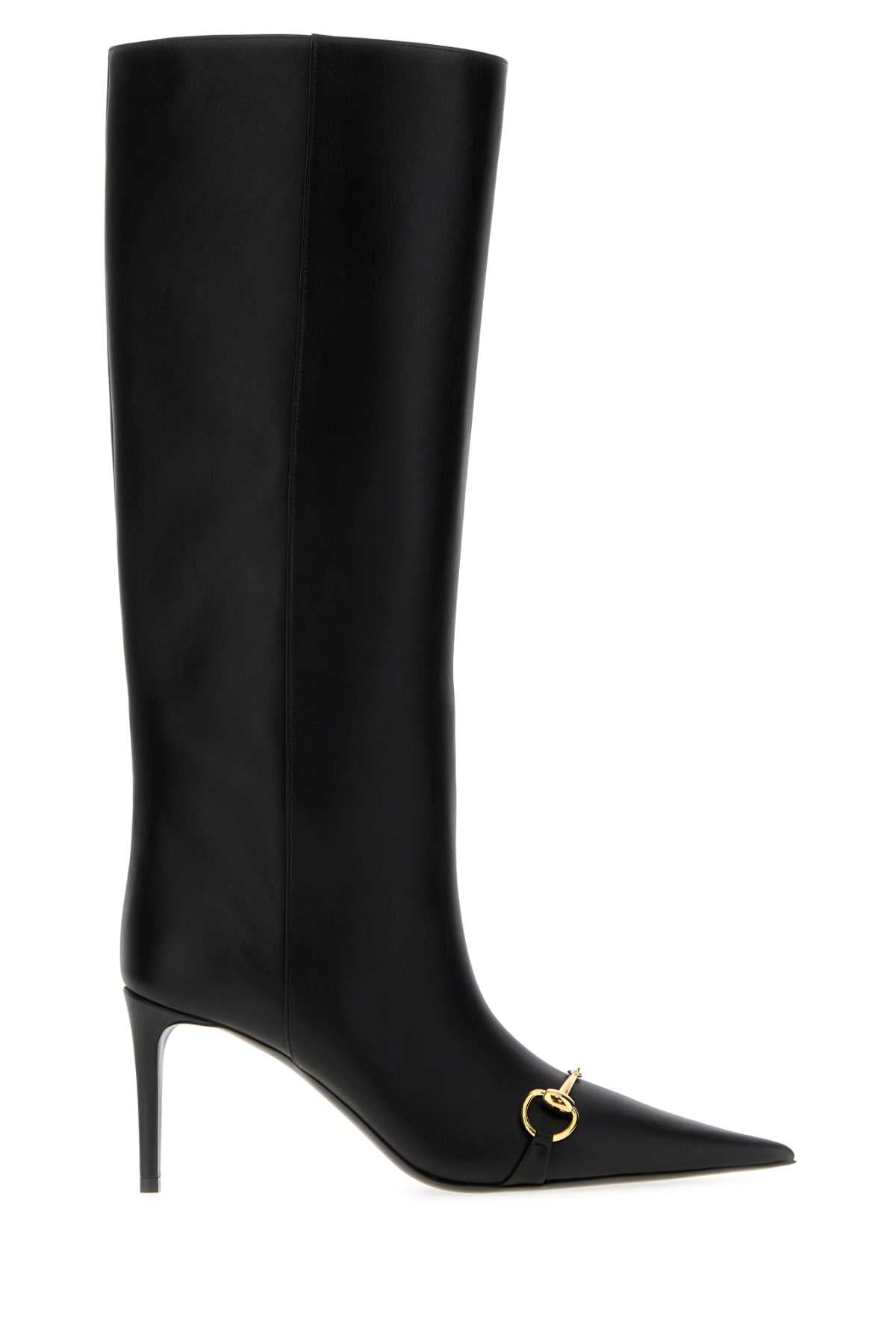 Gucci Women Black Leather Donna Boots GUCCI