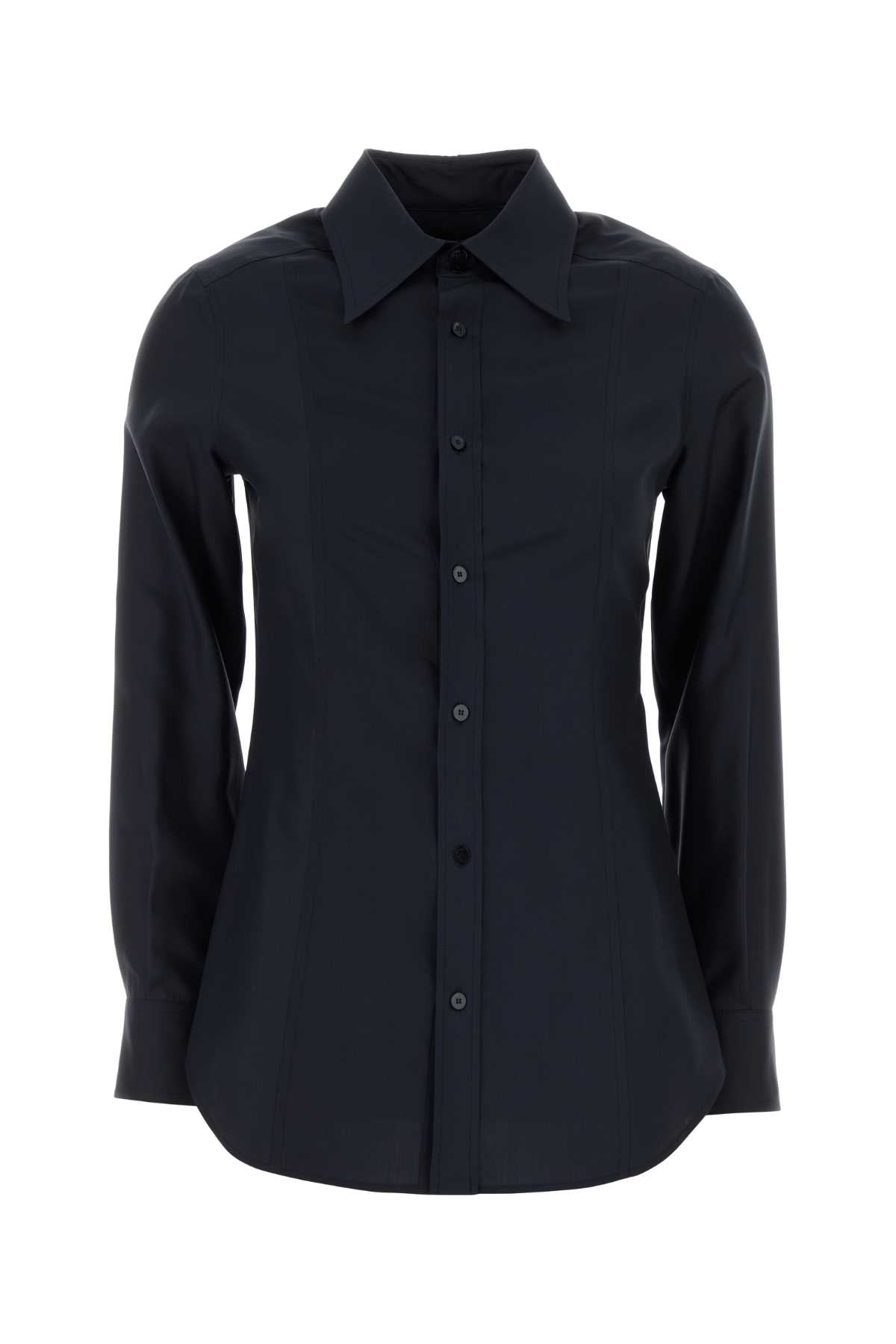 Gucci Women Midnight Blue Satin Shirt GUCCI