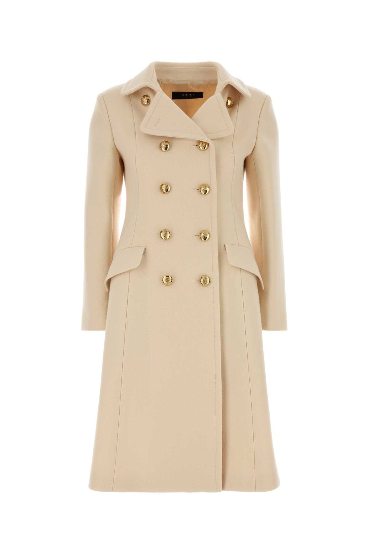 Gucci Women Ivory Wool Blend Coat GUCCI
