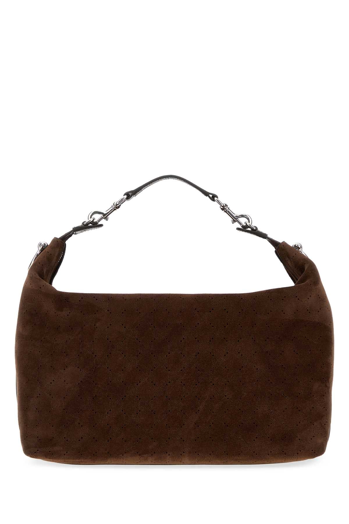 Gucci Men Brown Suede Medium Brera Shopping Bag GUCCI