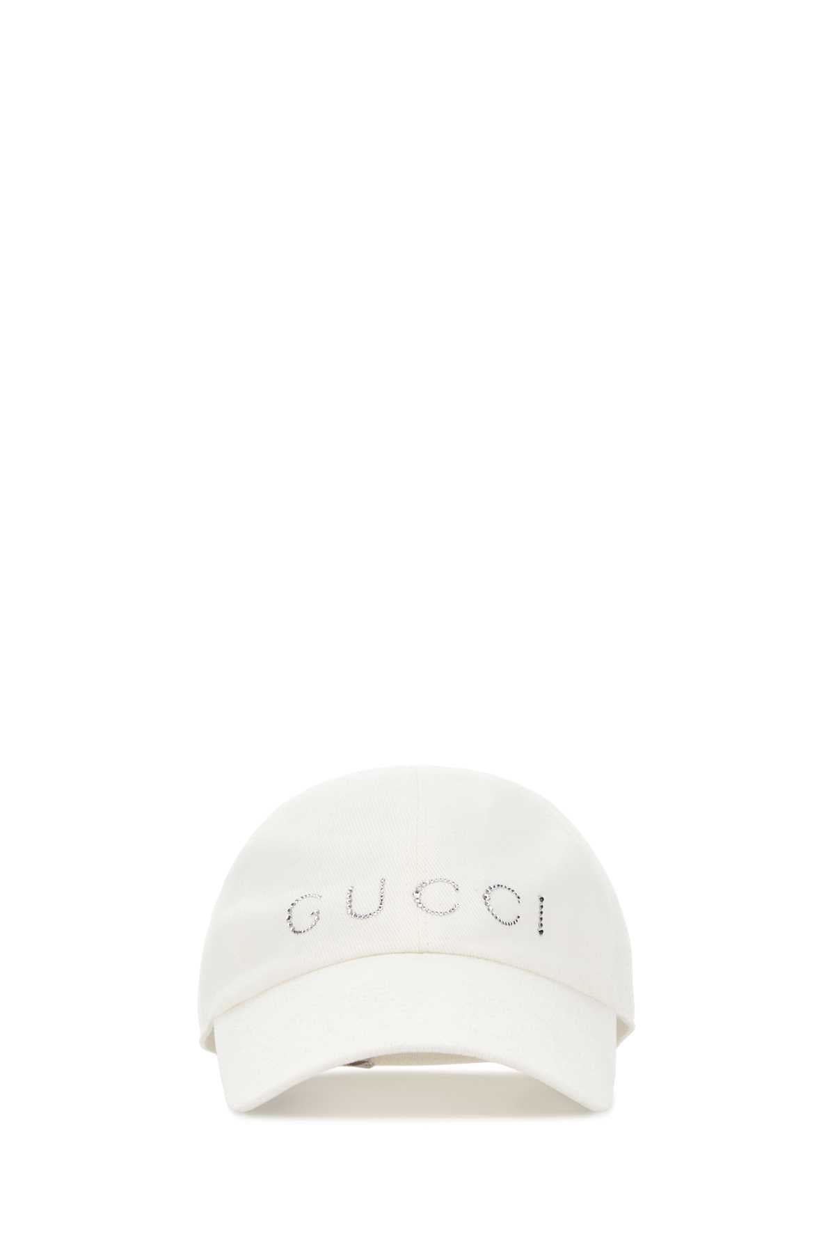 Gucci Women White Cotton Baseball Cap GUCCI