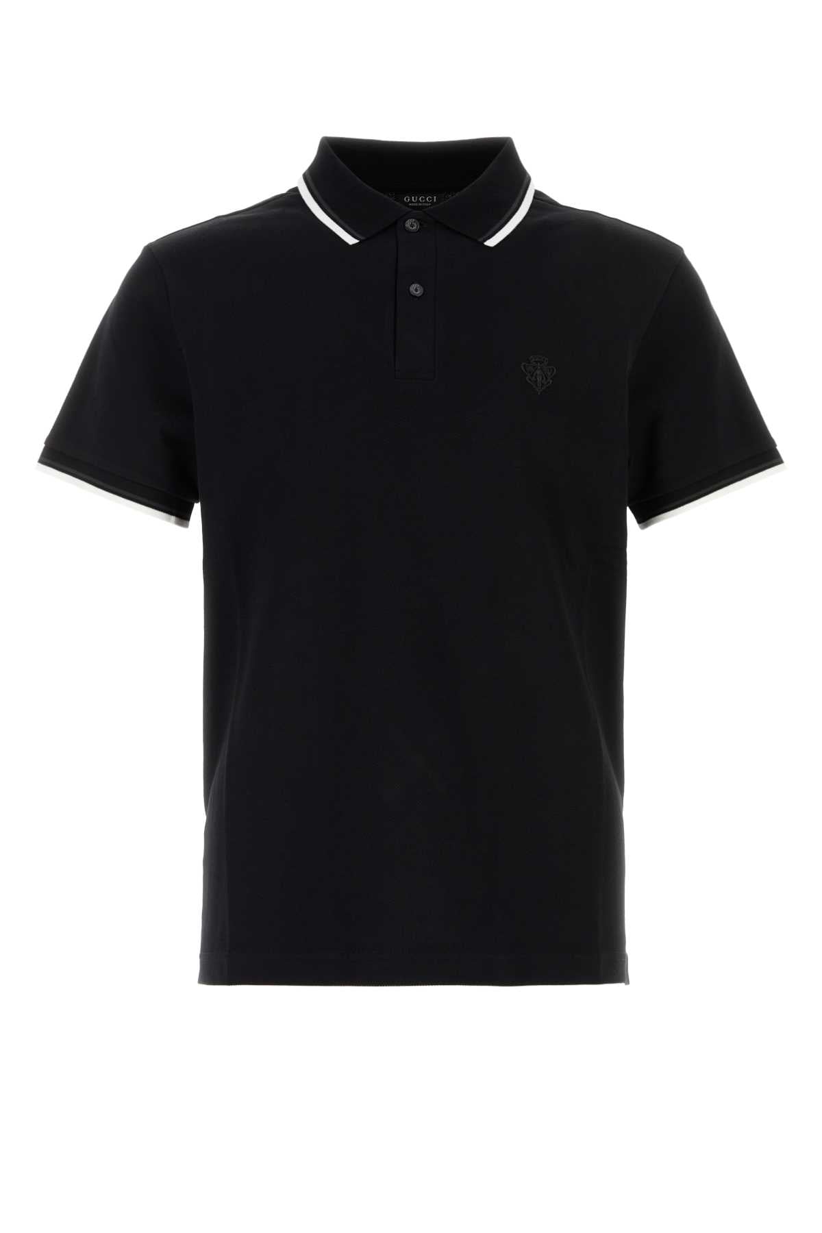 Gucci Men Black Stretch Piquet Polo Shirt GUCCI