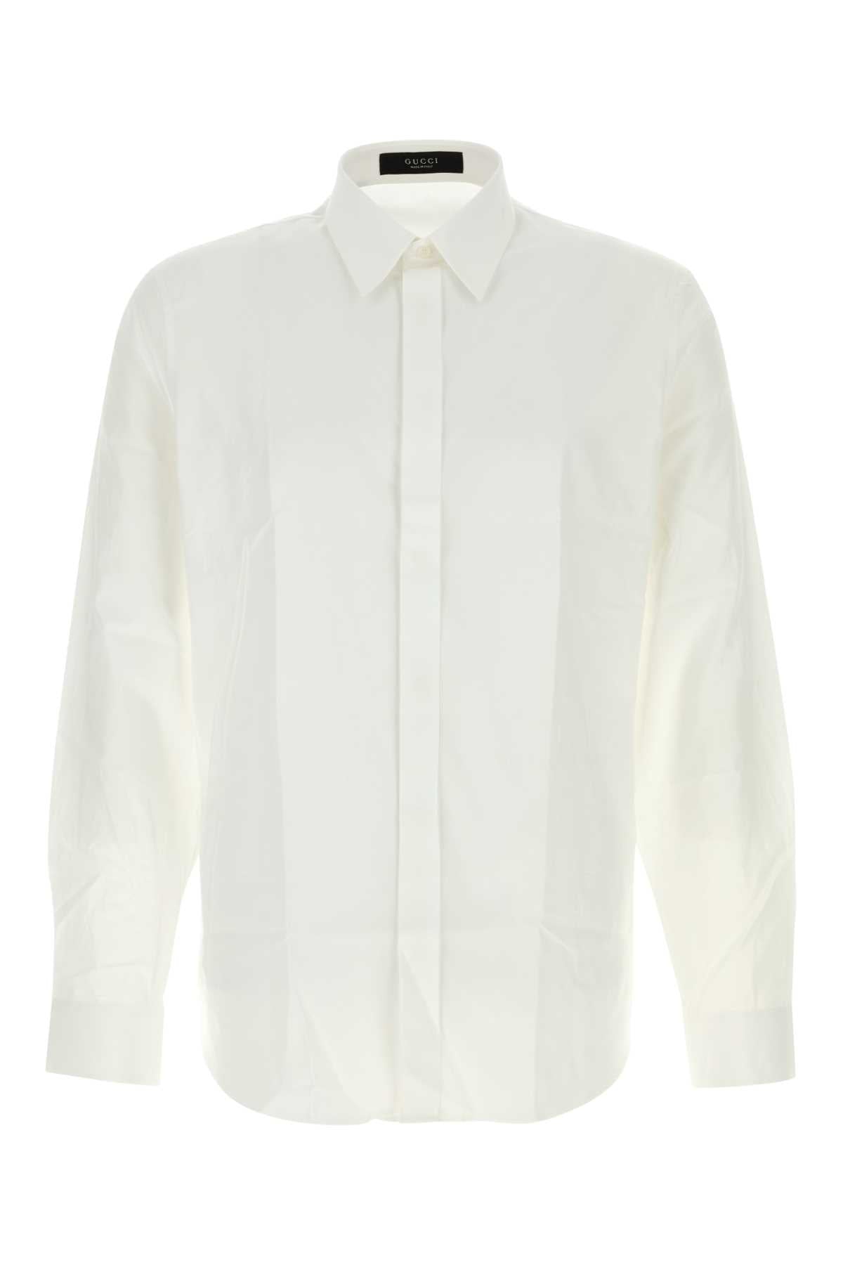 Gucci Men White Poplin Shirt GUCCI
