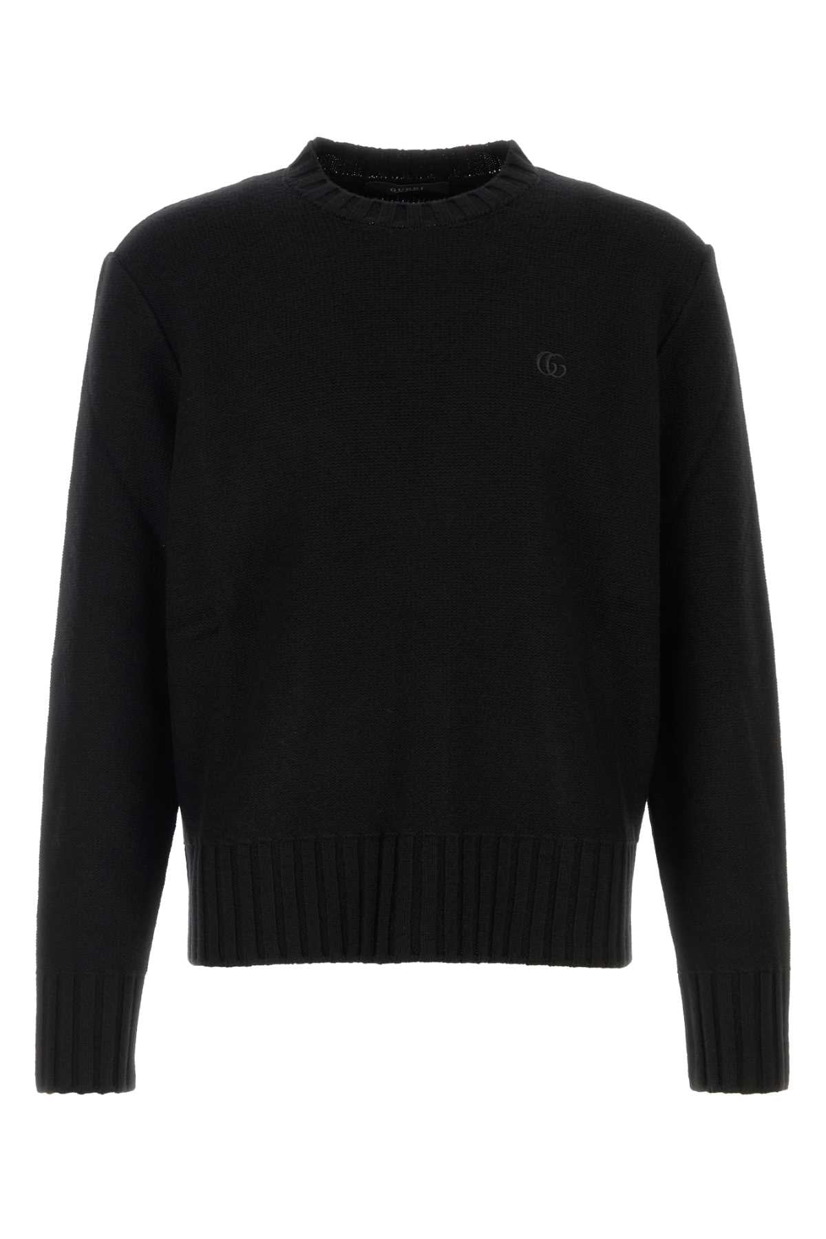 Gucci Men Black Wool Blend Sweater GUCCI