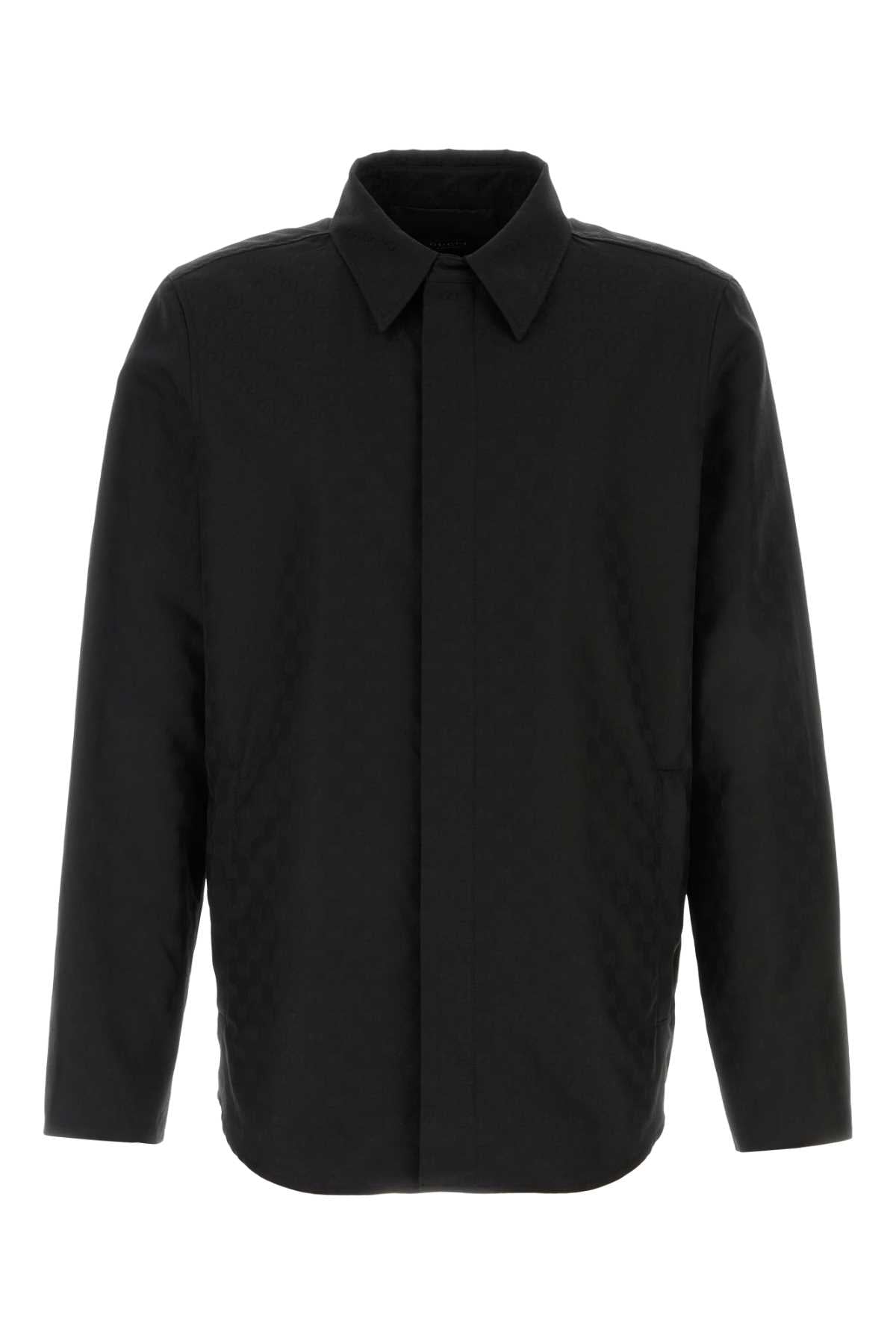 Gucci Men Black Gg Cotton Shirt GUCCI