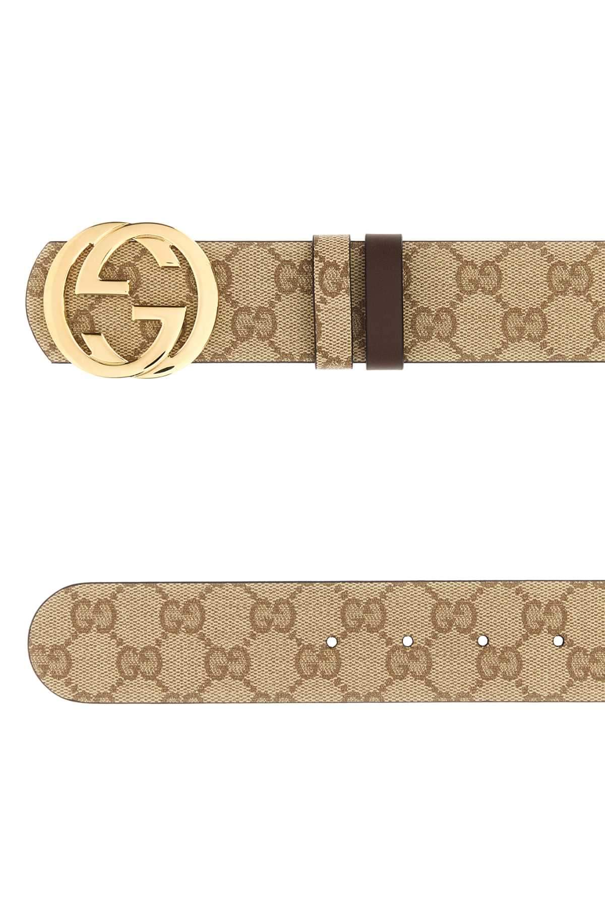 Gucci Men Printed Canvas Reversible Belt GUCCI