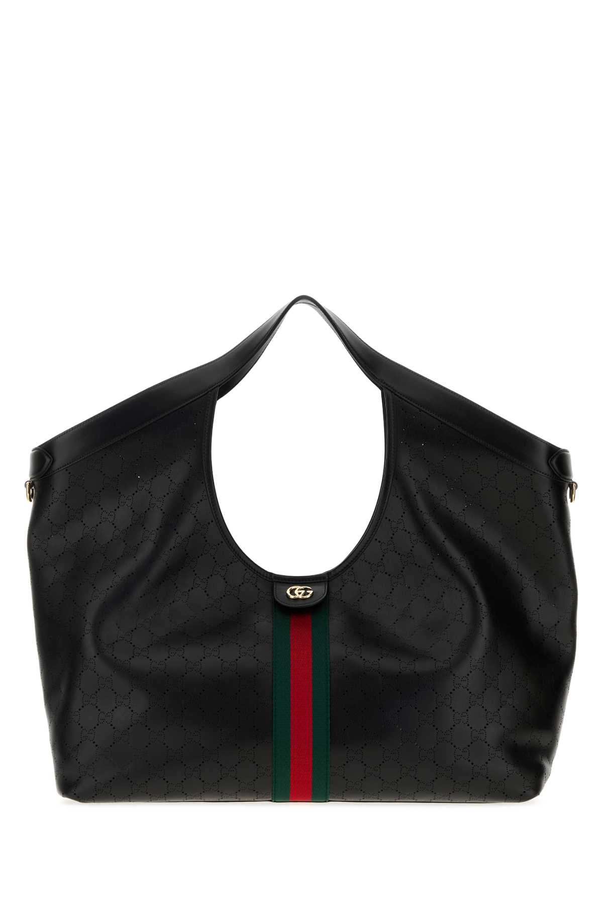 Gucci Women Black Leather Large Gucci Giglio Shopping Bag GUCCI