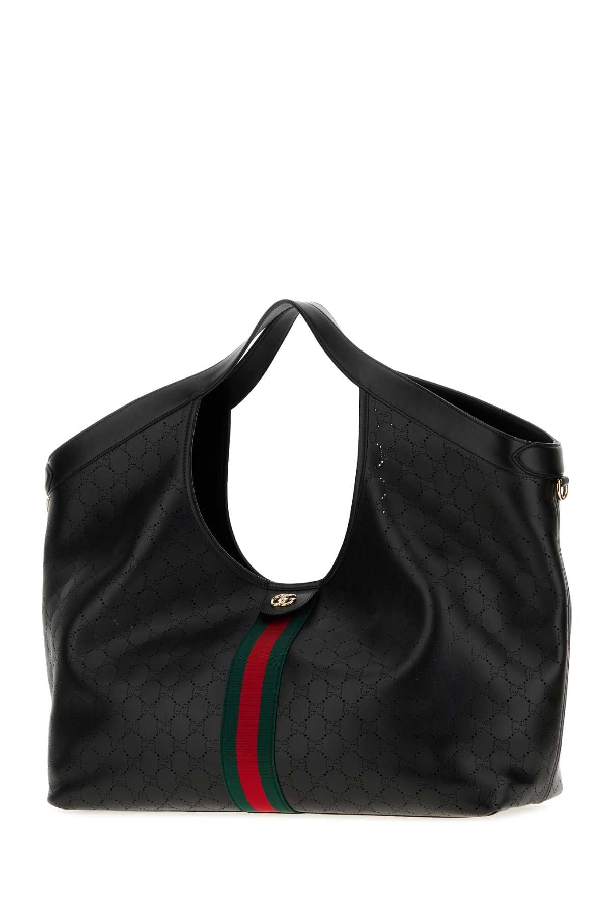 Gucci Women Black Leather Large Gucci Giglio Shopping Bag GUCCI