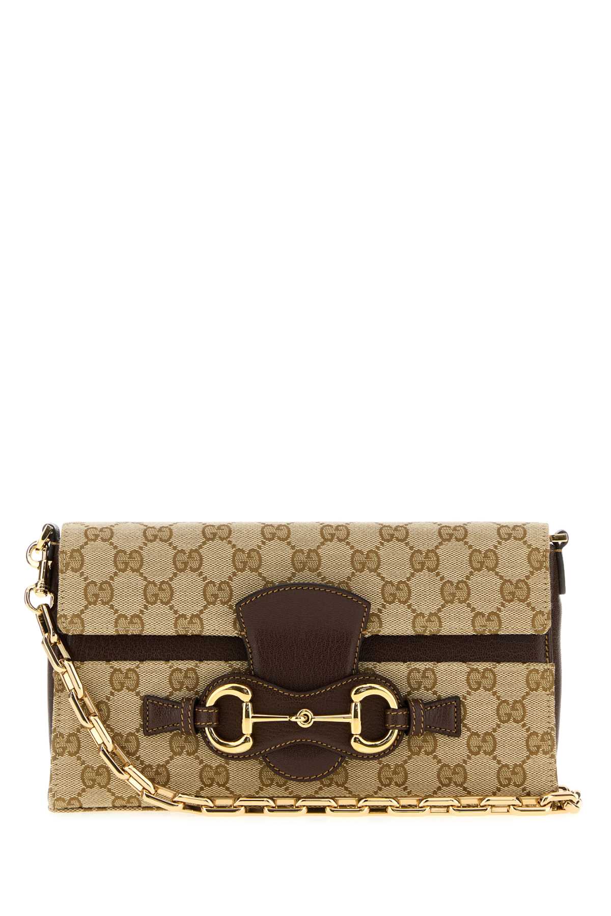 Gucci Women Gg Fabric Medium Horsebit Ristretto Shoulder Bag GUCCI