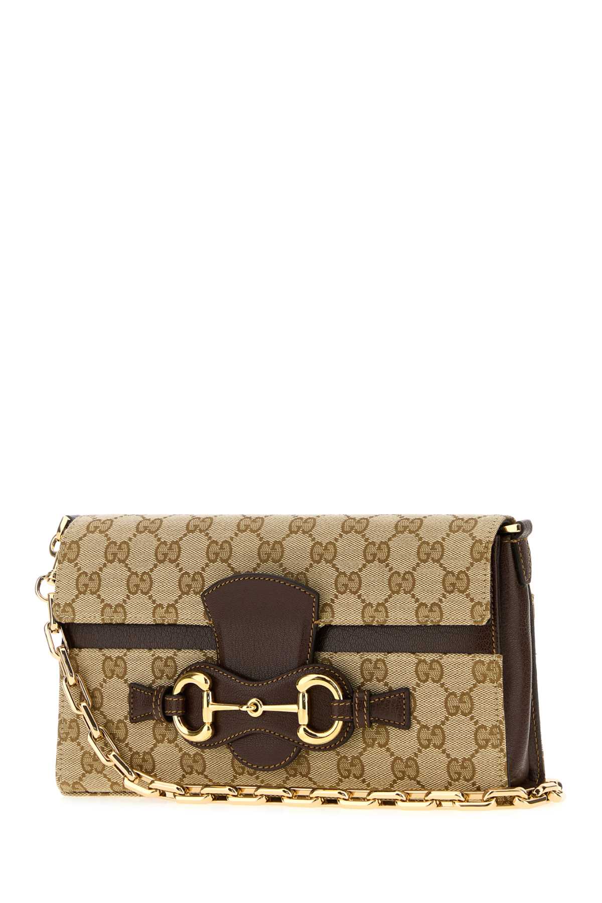 Gucci Women Gg Fabric Medium Horsebit Ristretto Shoulder Bag GUCCI