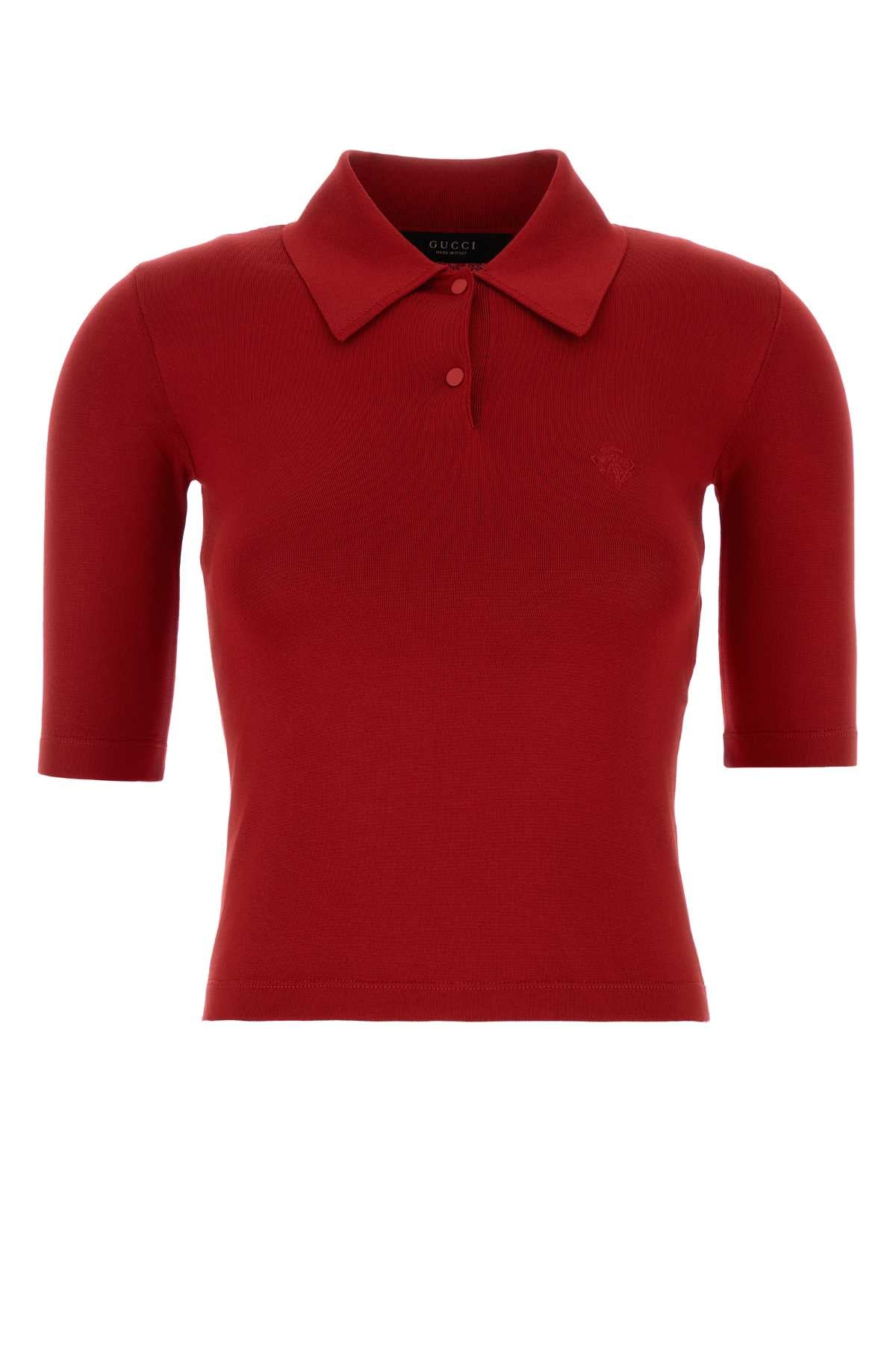 Gucci Women Red Silk Blend Polo Shirt GUCCI