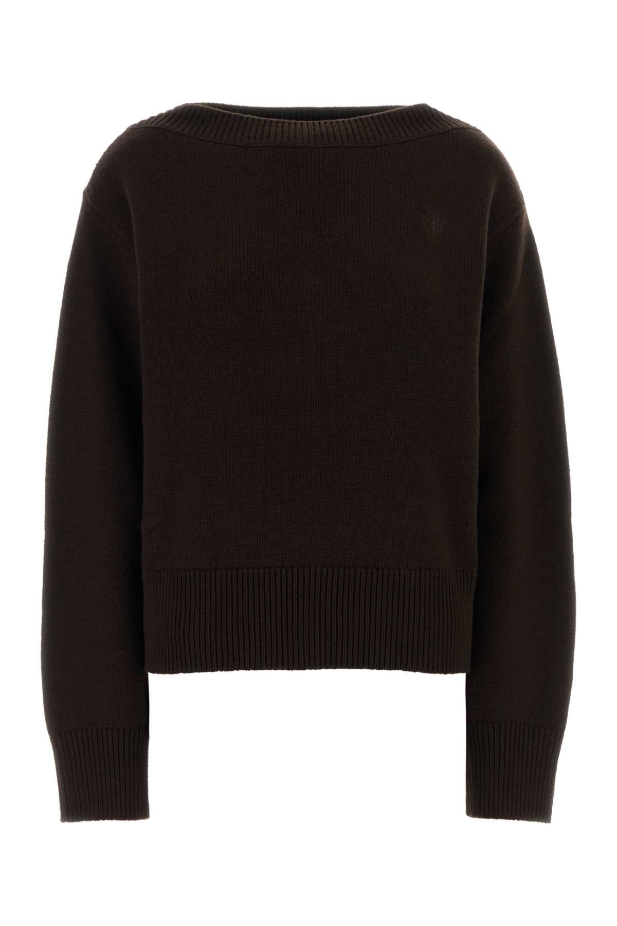 Gucci Women Chocolate Wool Blend Oversize Sweater GUCCI