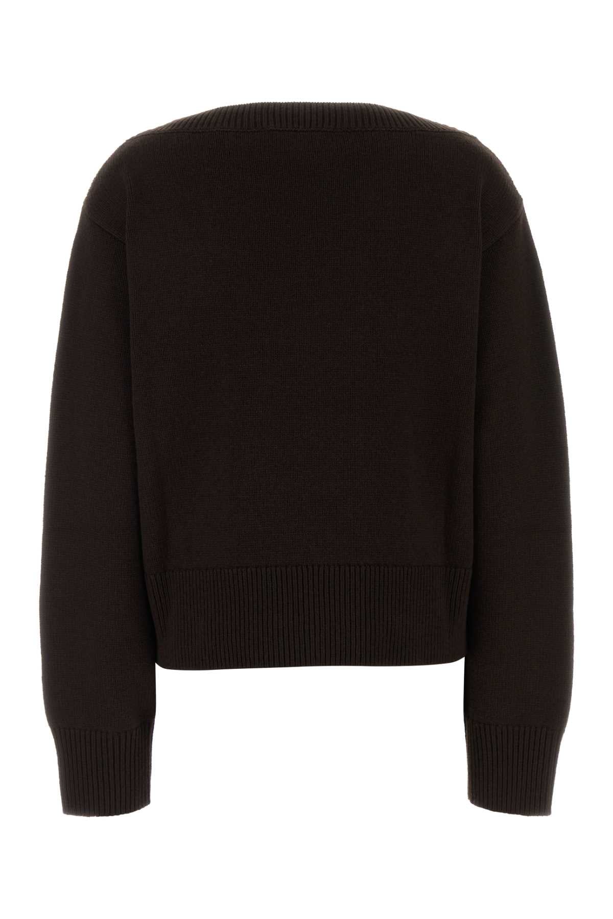 Gucci Women Chocolate Wool Blend Oversize Sweater GUCCI