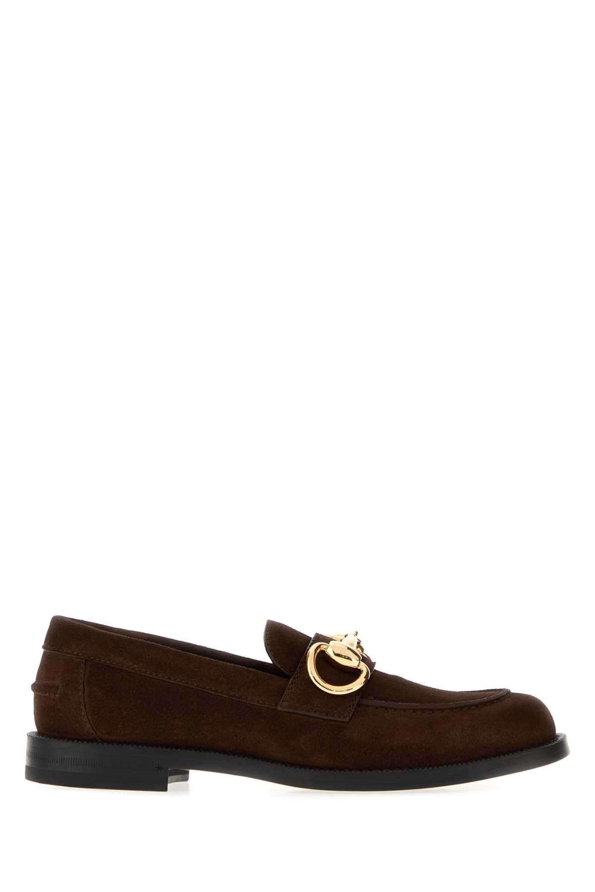 Gucci Women Dark Brown Suede Boulevard Loafers GUCCI