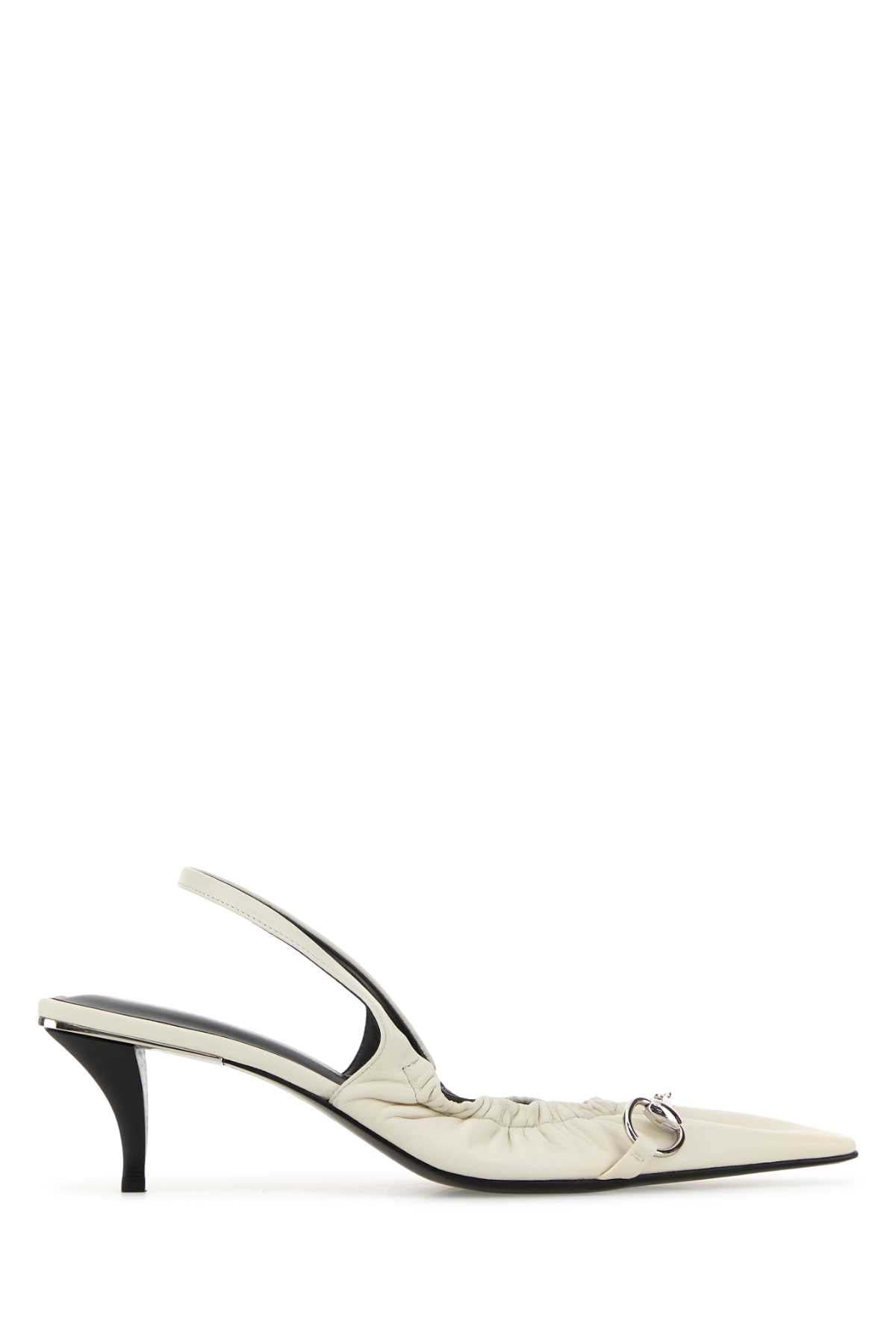 Gucci Women White Nappa Leather Vittoria Pumps GUCCI