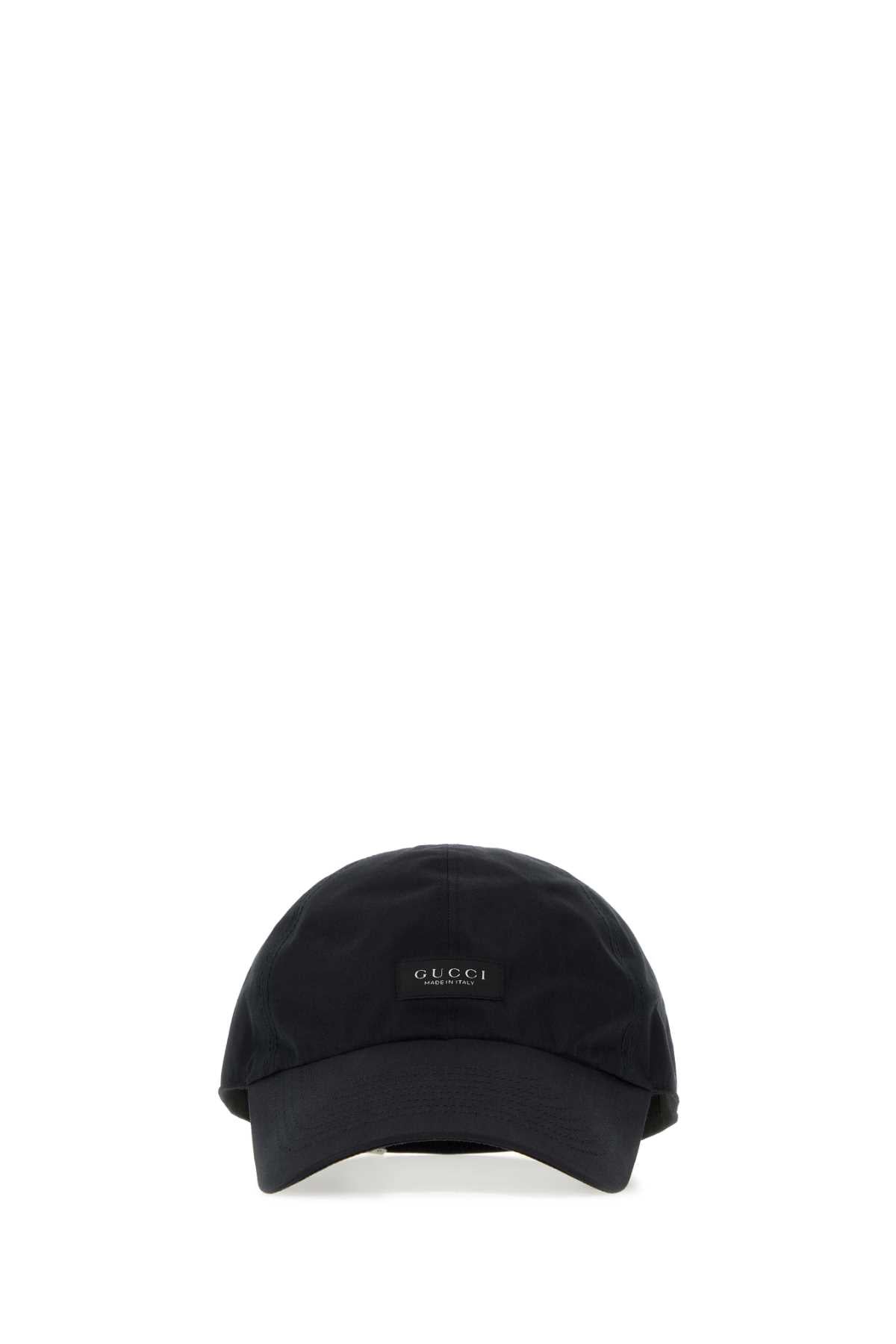 Gucci Men Black Gabardine Baseball Cap GUCCI