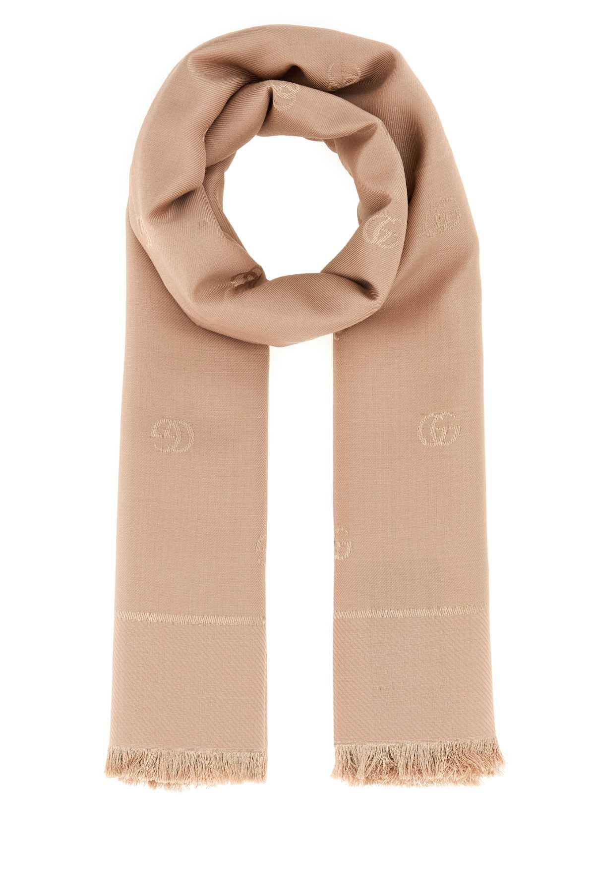 Gucci Women Antiqued Pink Silk Blend Scarf GUCCI