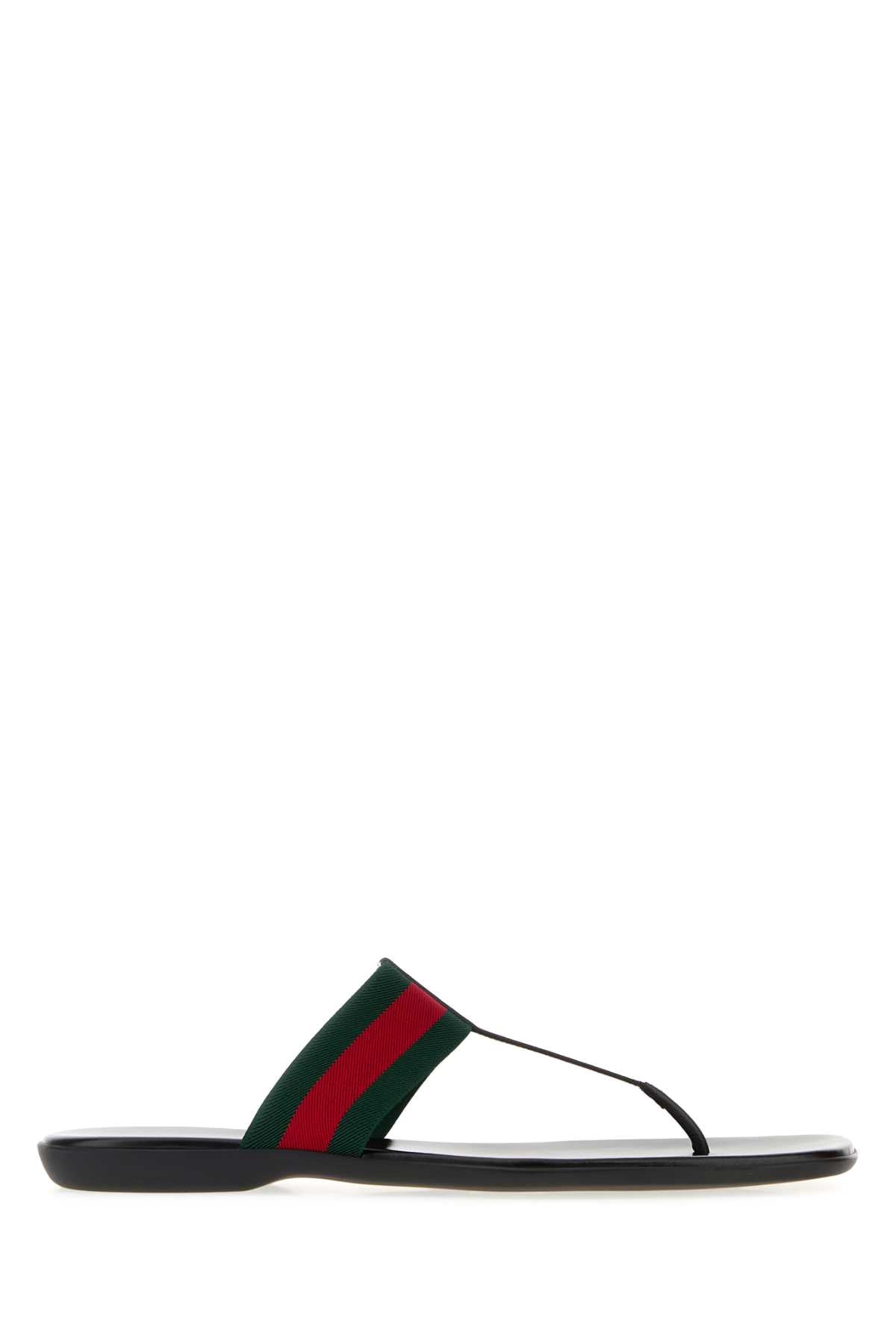 Gucci Men Multicolor Fabric Thong Slippers GUCCI