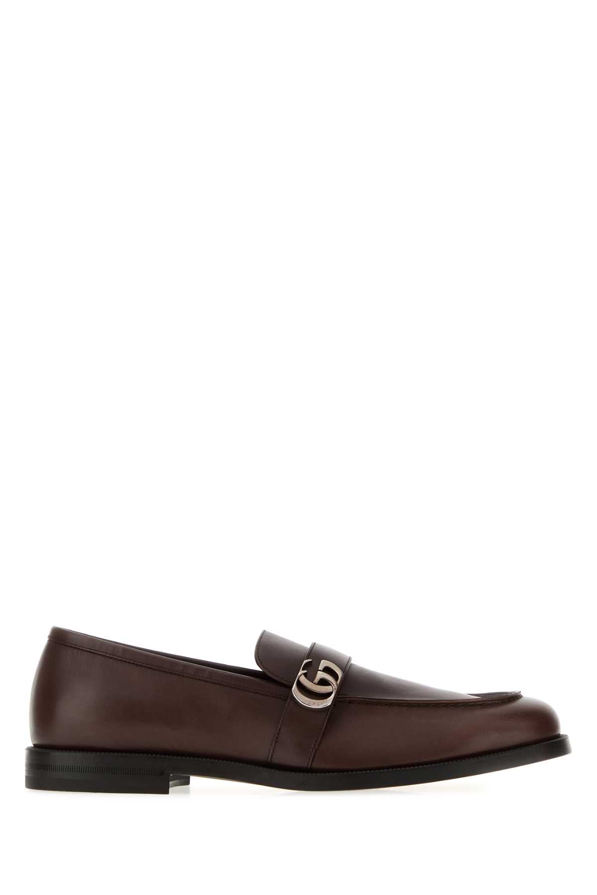 Gucci Men Brown Leather Loafers GUCCI