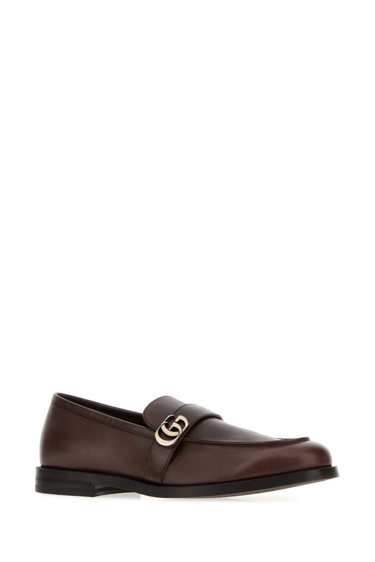 Gucci Men Brown Leather Loafers GUCCI